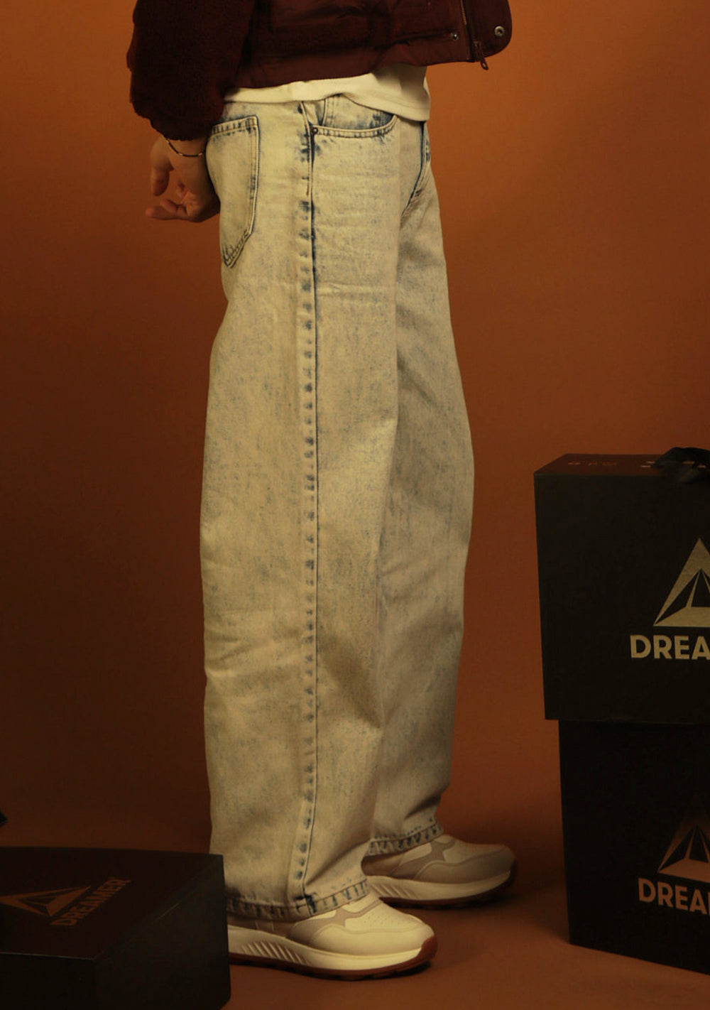 Jeans Zara Baggy Fit Stripe Hombre Azules Claro Y Jeans ZARA Baggy