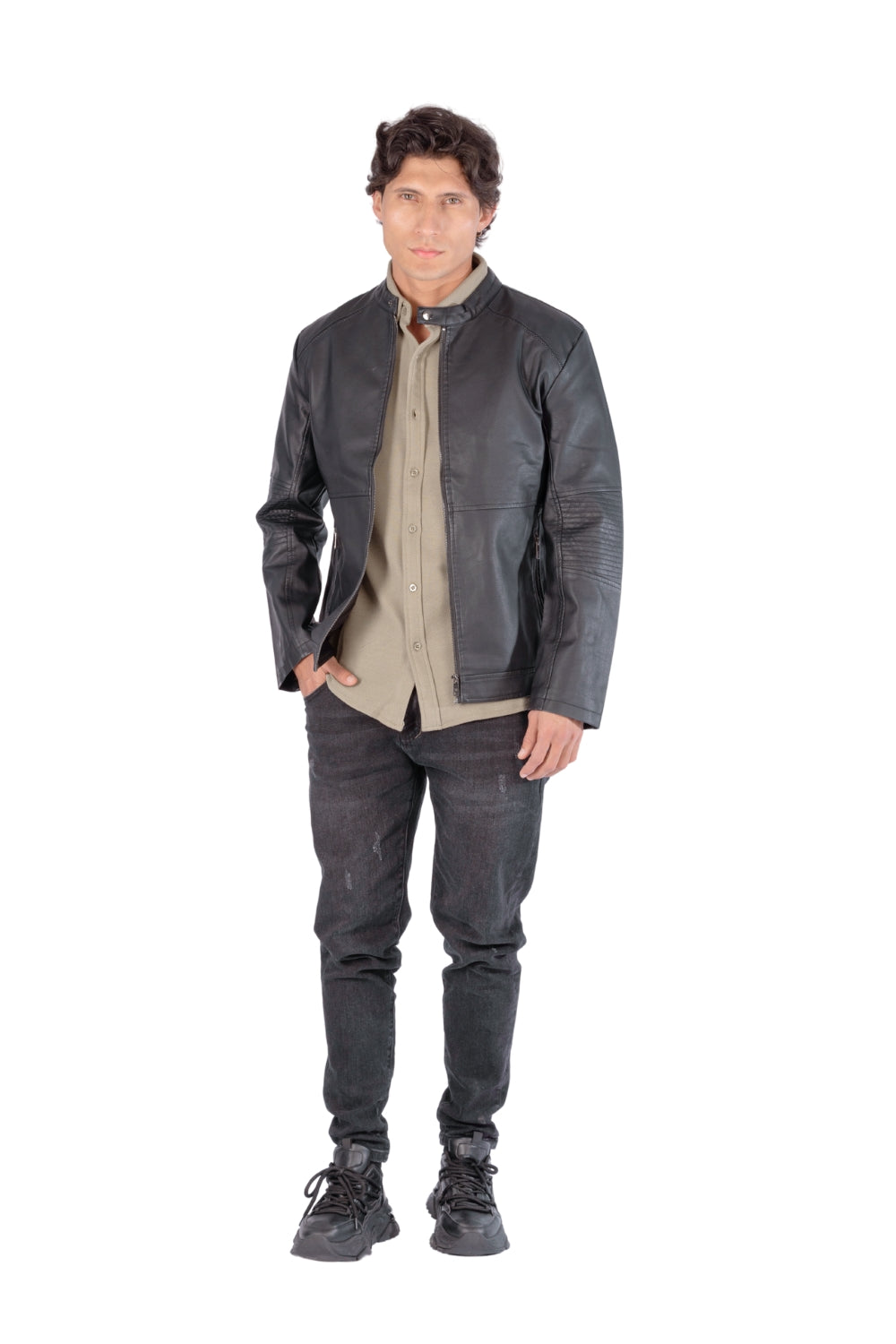 Chaqueta Tipo Cuero Para Hombre