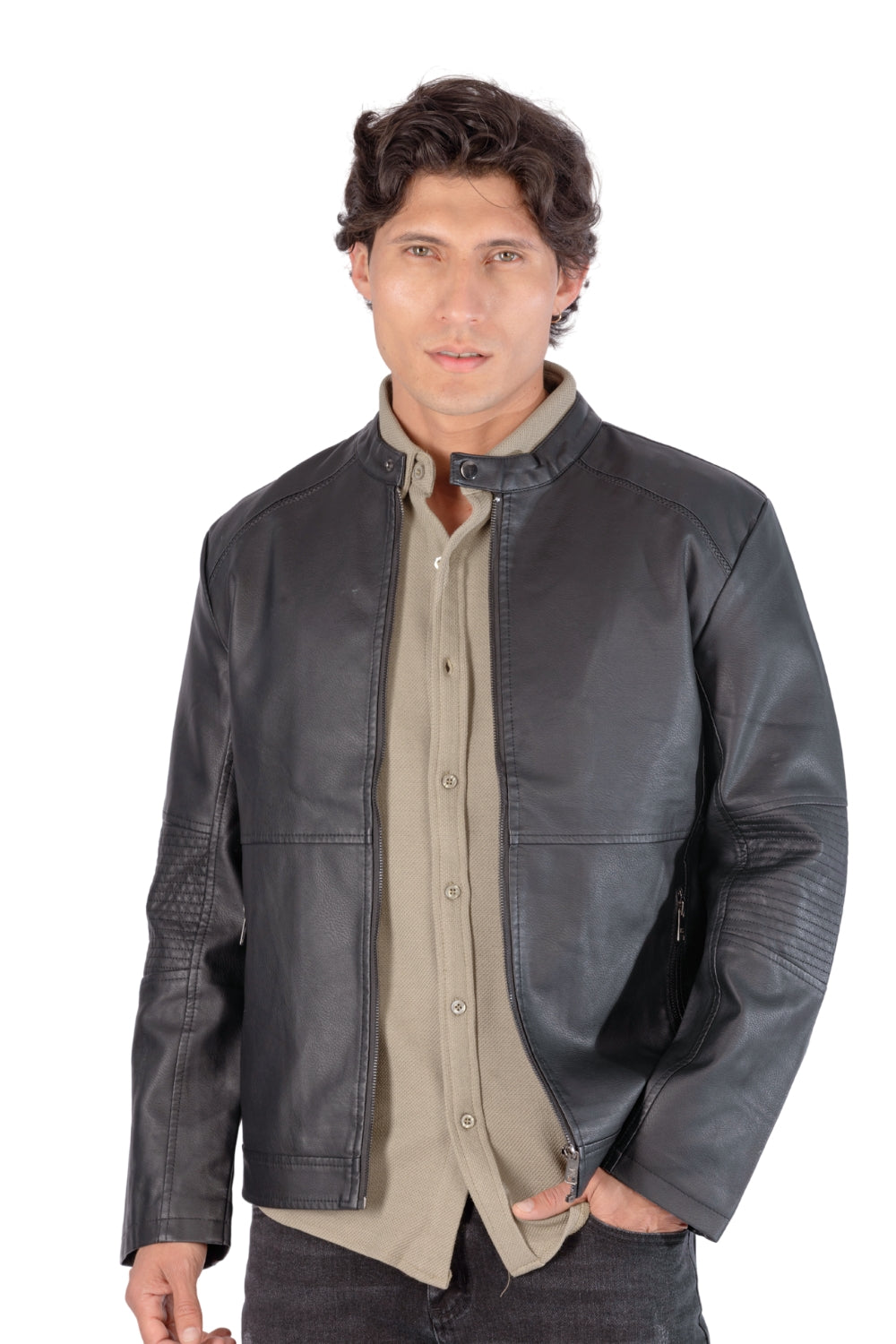 Chaqueta Tipo Cuero Para Hombre