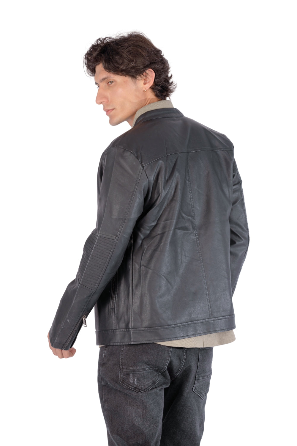 Chaqueta Tipo Cuero Para Hombre