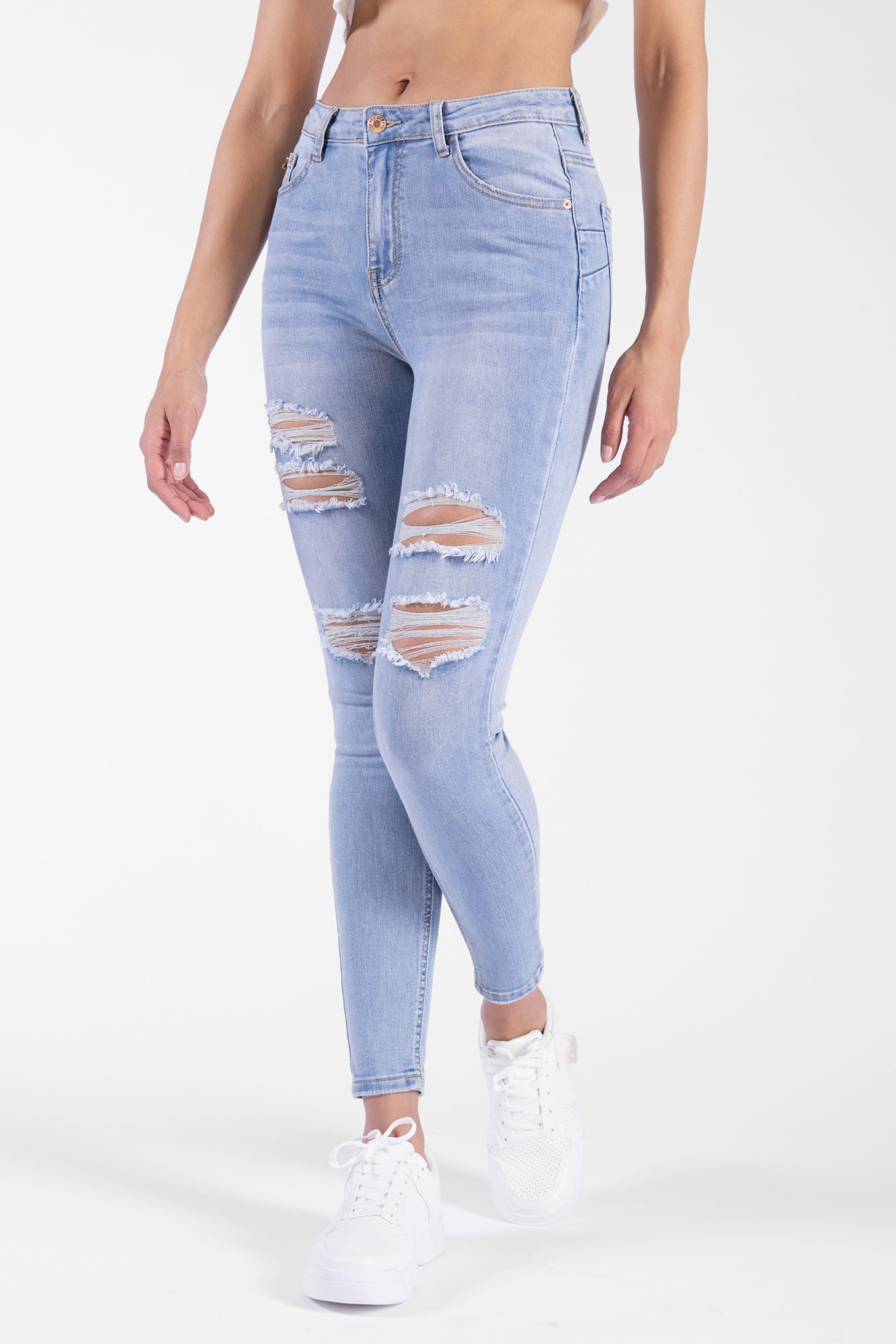 Jean Mide Rise con desgaste - Push Up