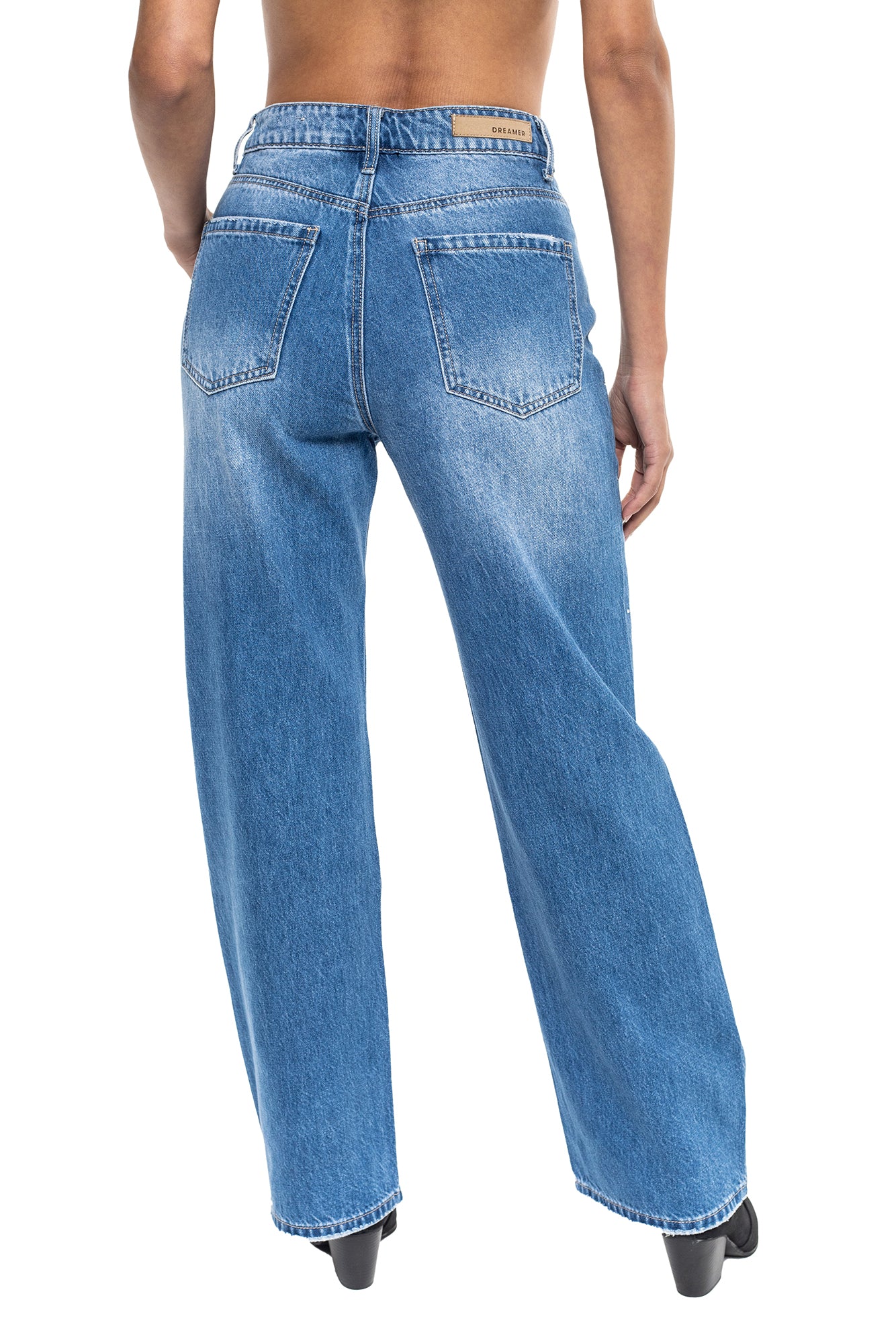 Jean Wide Leg Con Apliques