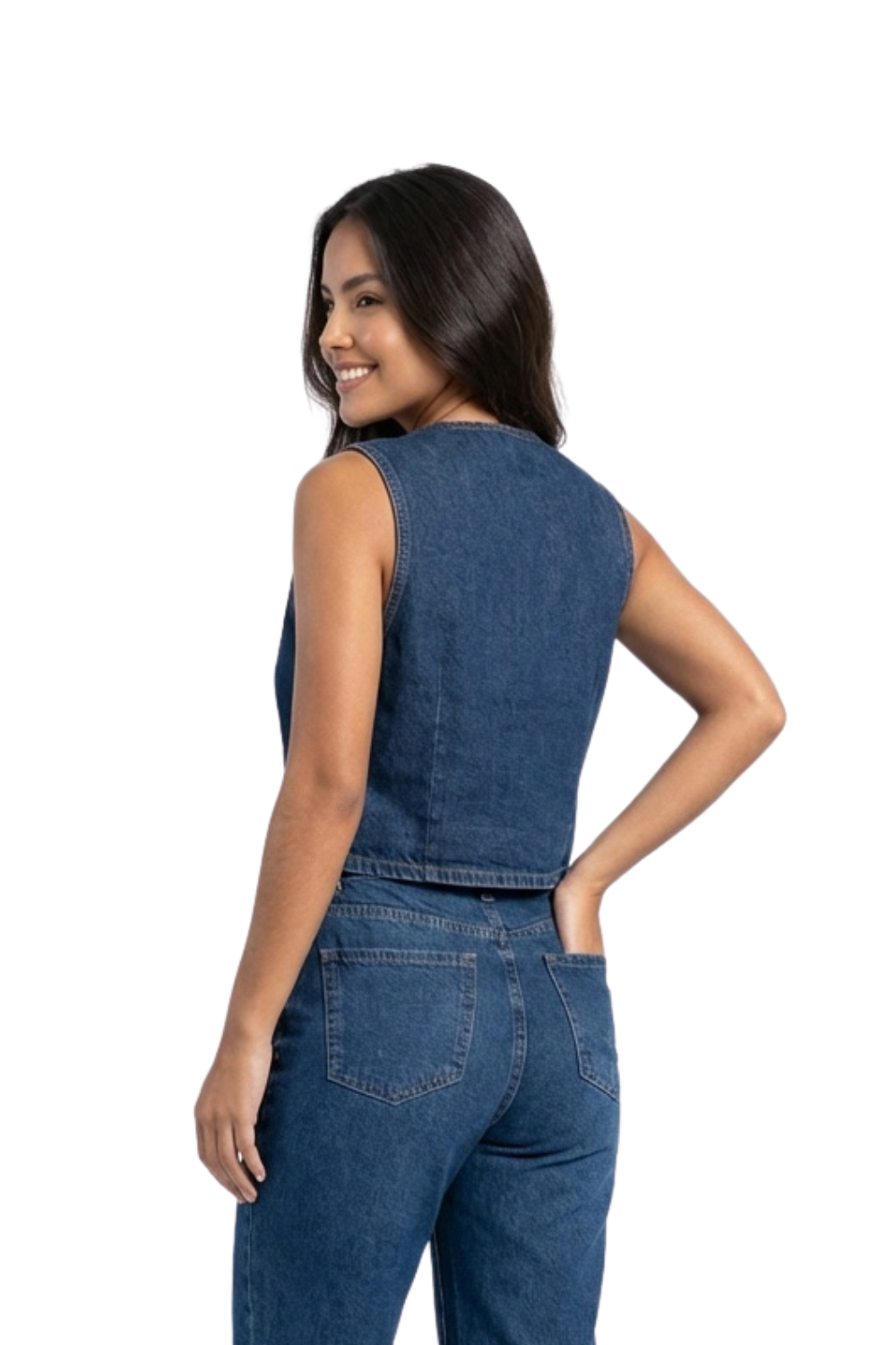 CHALECO DAMA DENIM