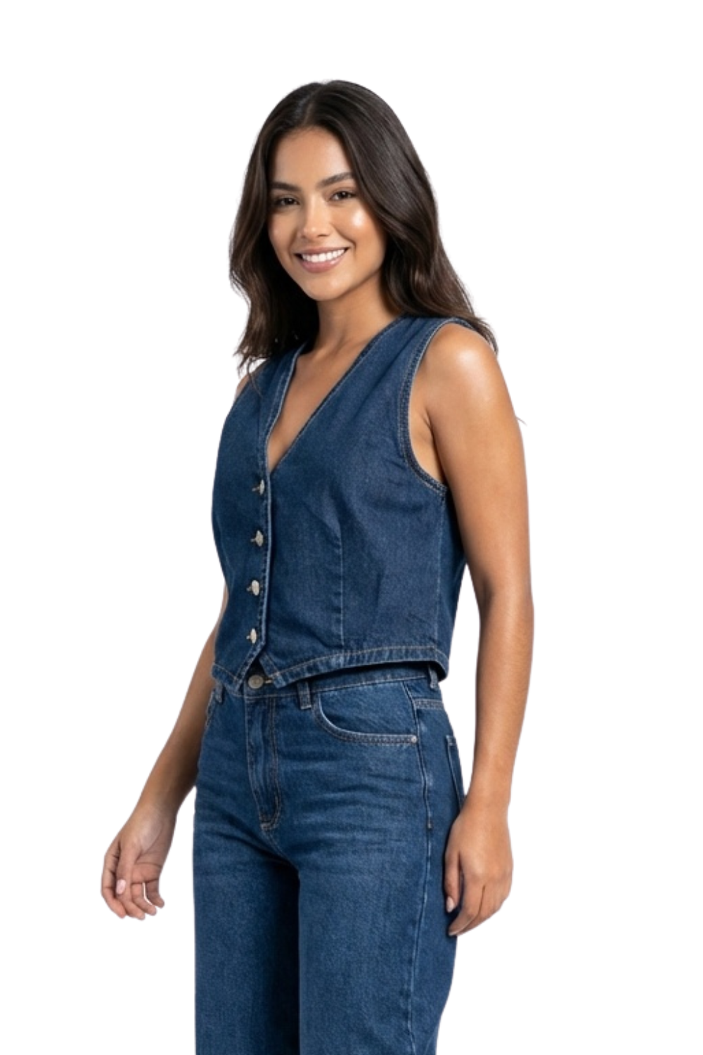 CHALECO DAMA DENIM
