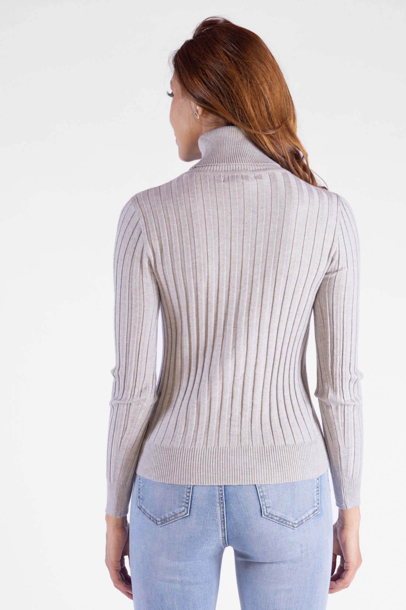 Sweater Cuello Gris Negro Para Mujer