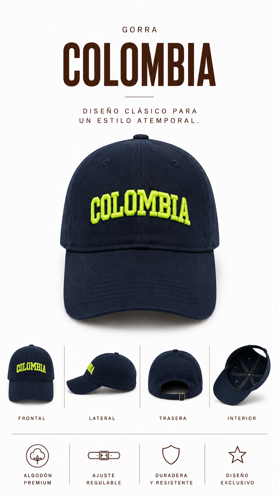 Gorra Colombia azul