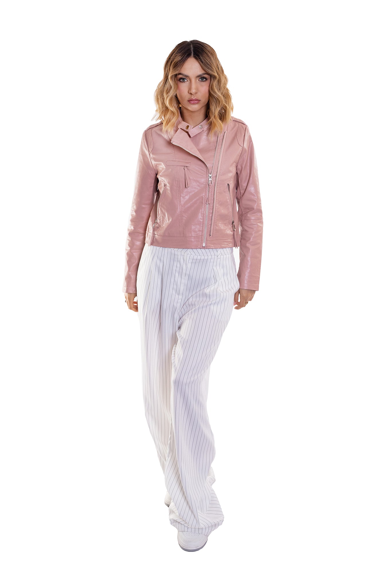 CAZADORA BIKER EFECTO PIEL