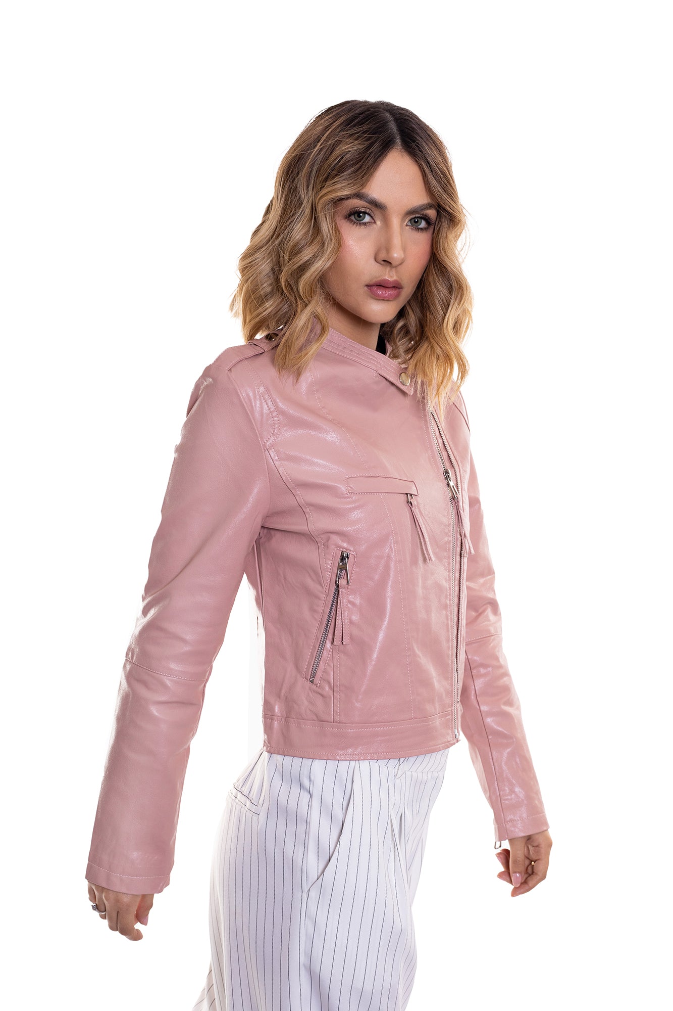 CAZADORA BIKER EFECTO PIEL