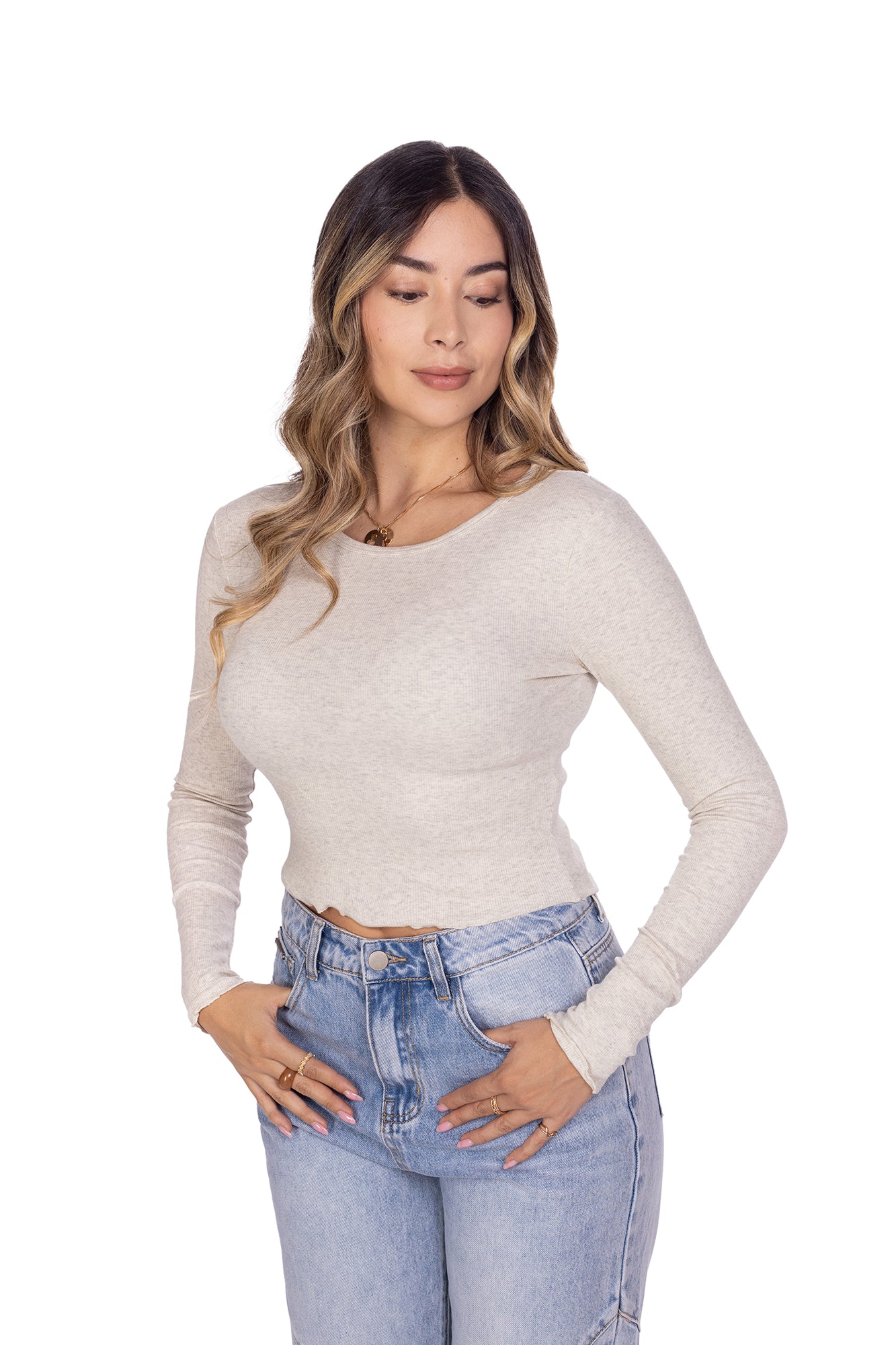 BLUSA MANGA LARGA BÁSICA