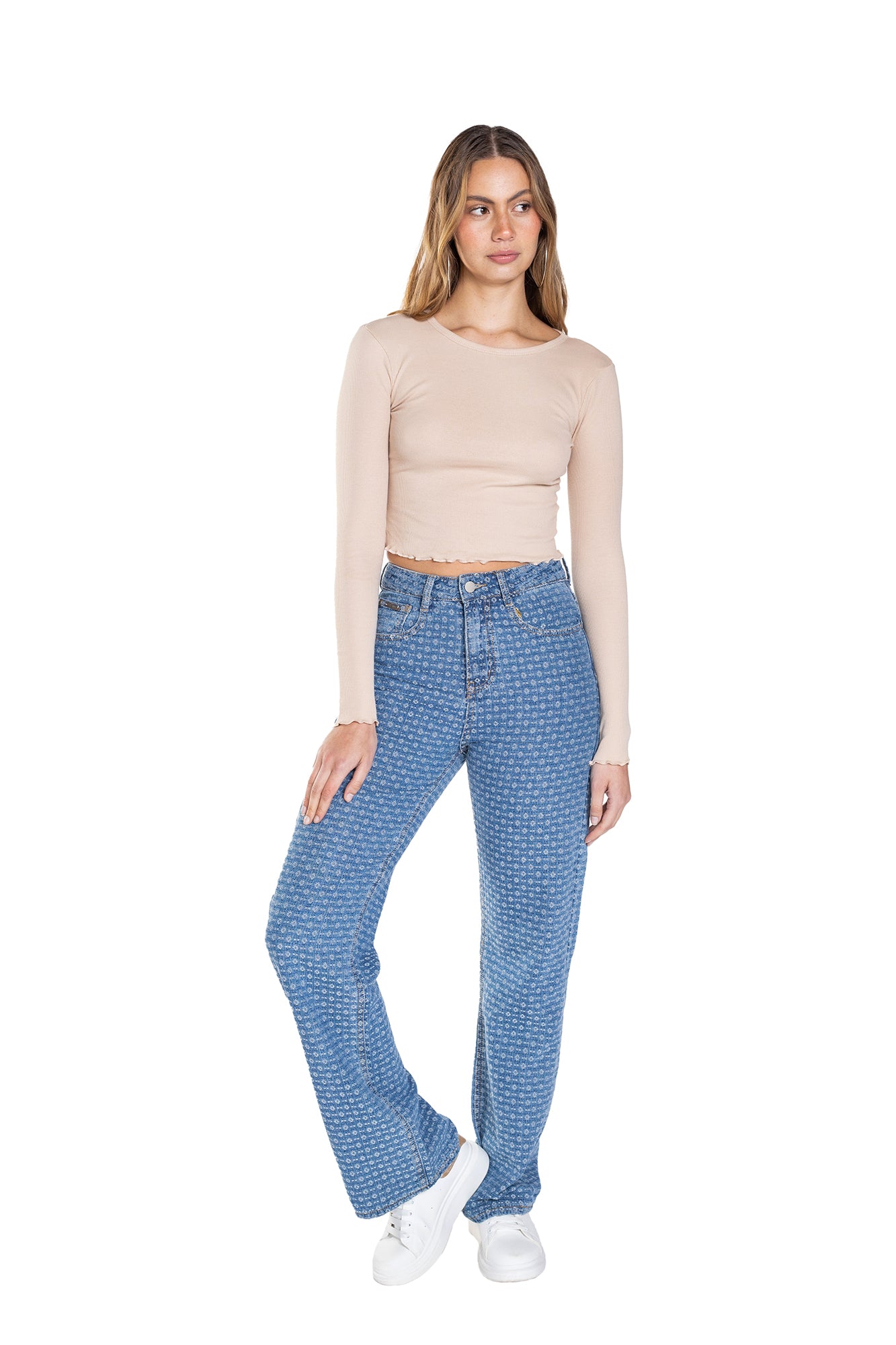 JEAN WIDE LEG TEXTURIZADO