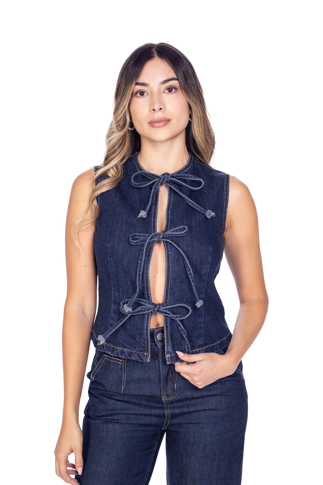 CHALECO DAMA DENIM