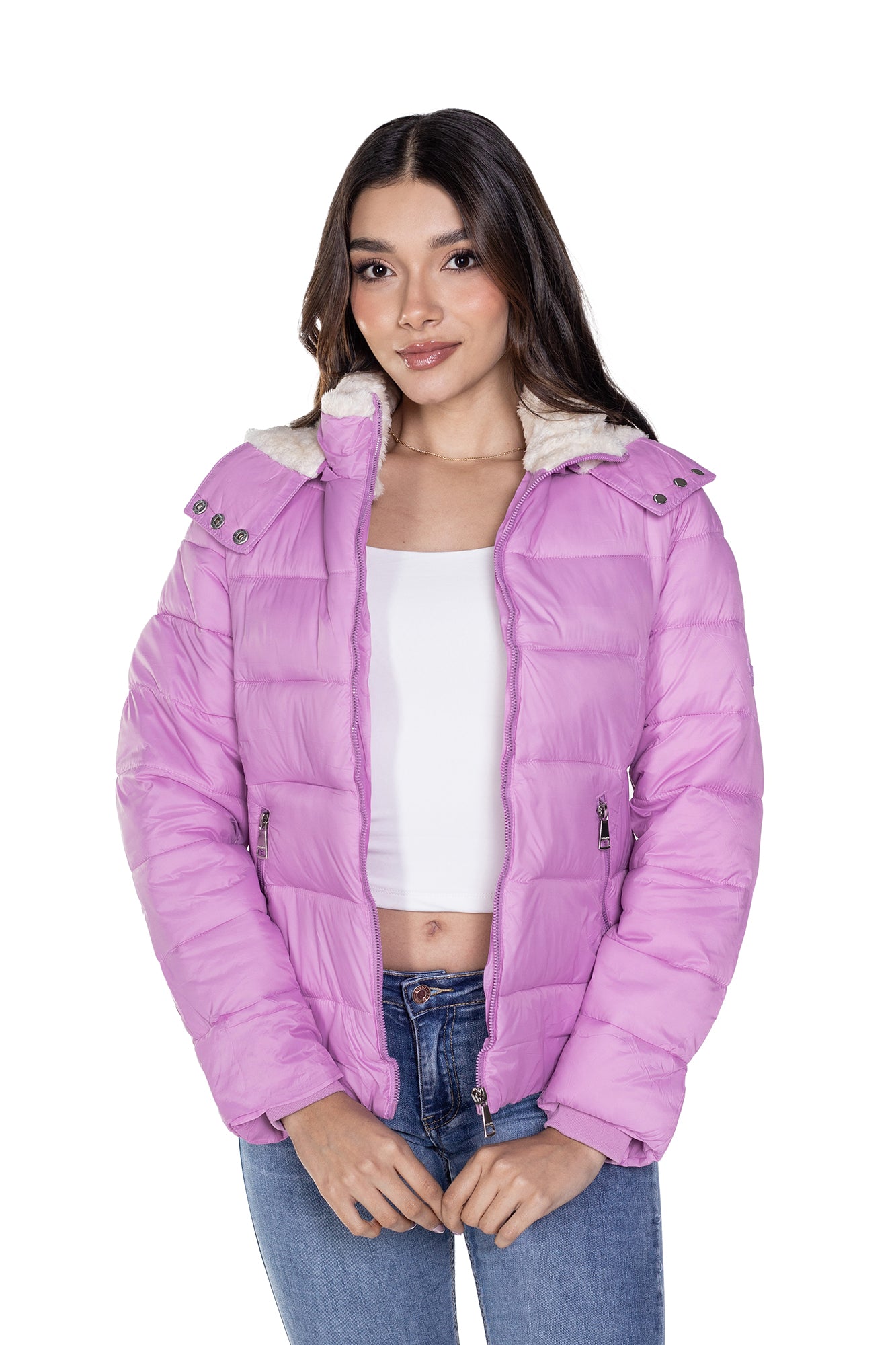 Chaqueta Padded Con Ovejero Para Mujer