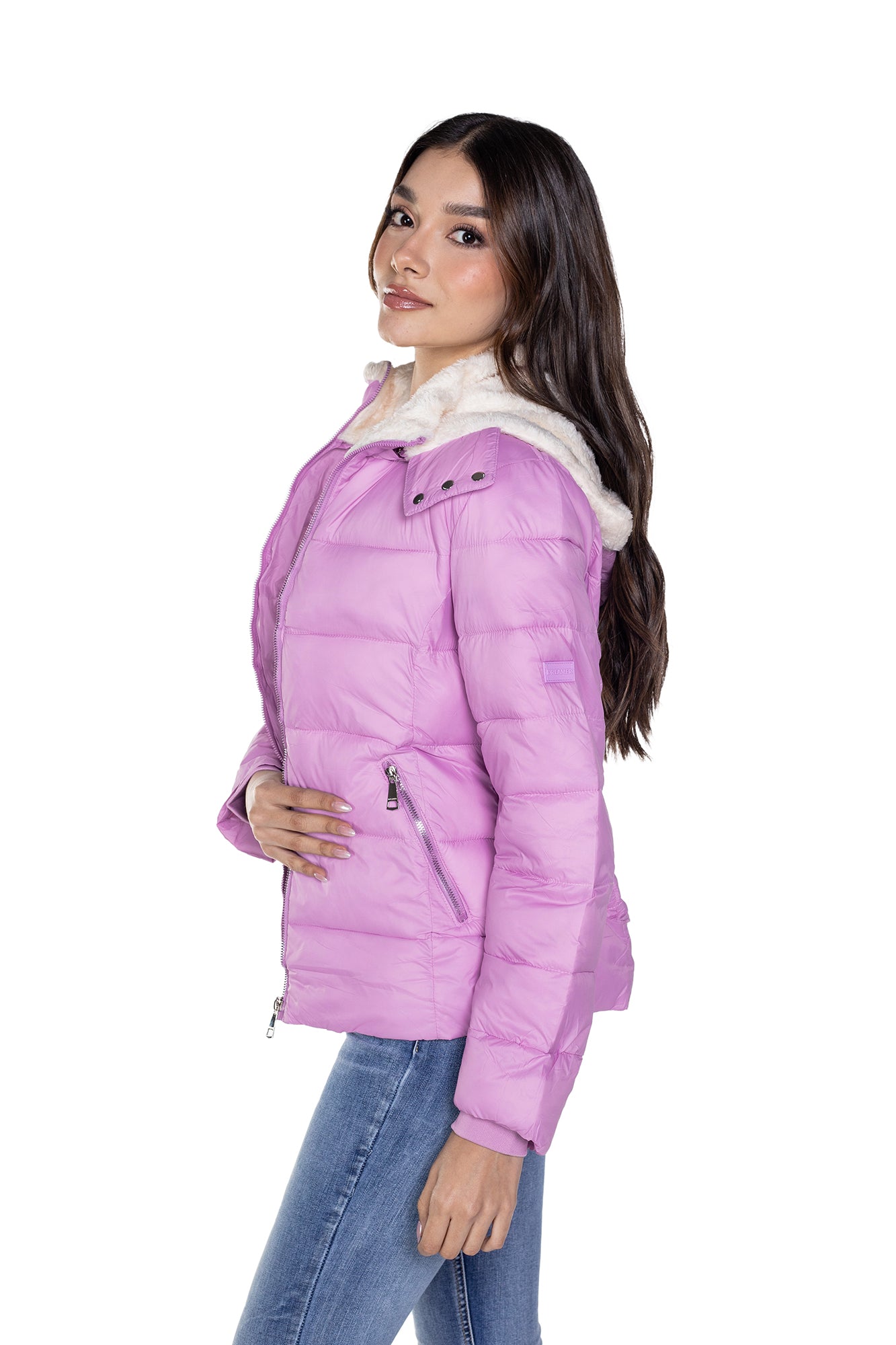 Chaqueta Padded Con Ovejero Para Mujer