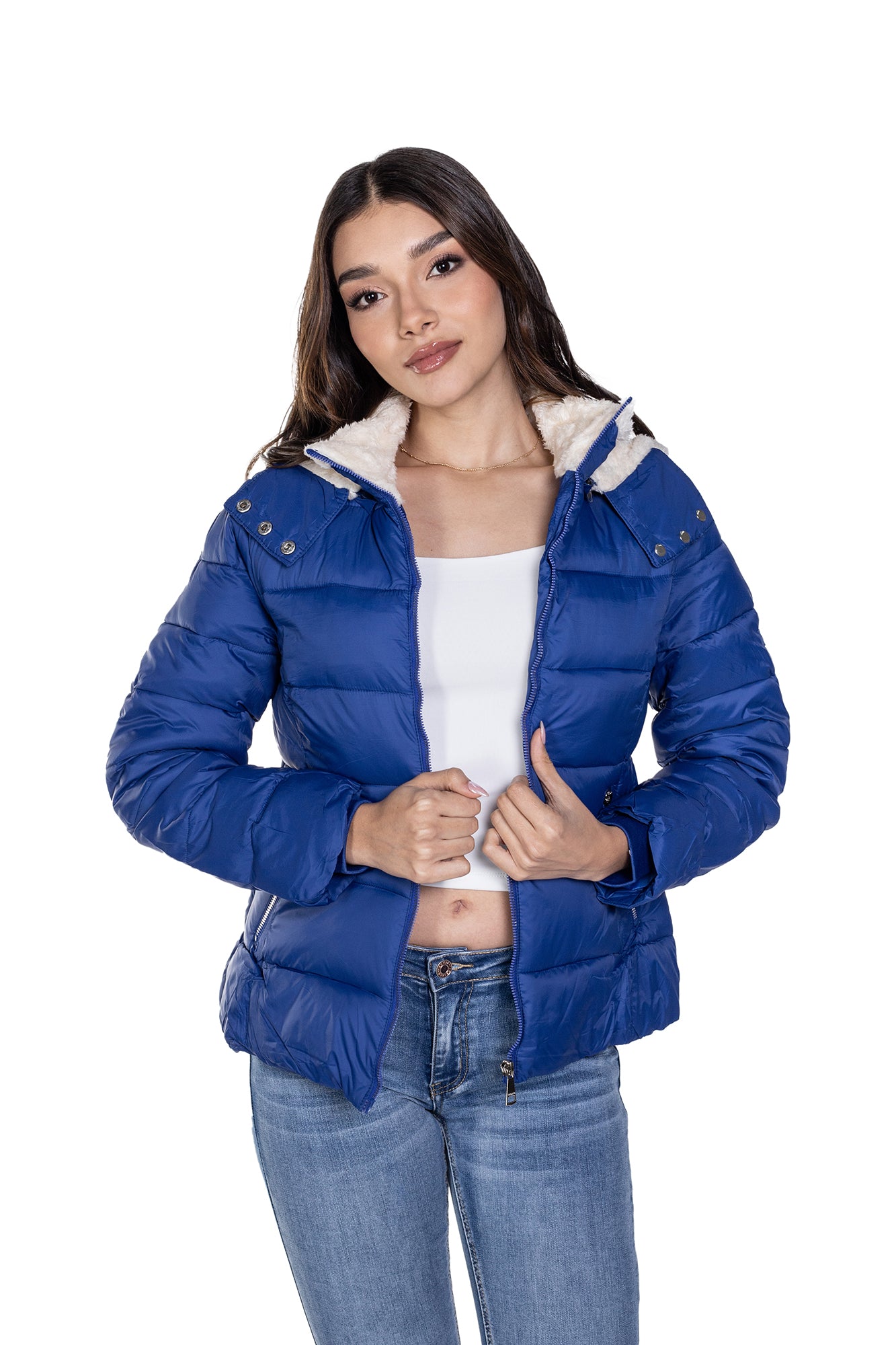 Chaqueta Padded Con Ovejero Para Mujer