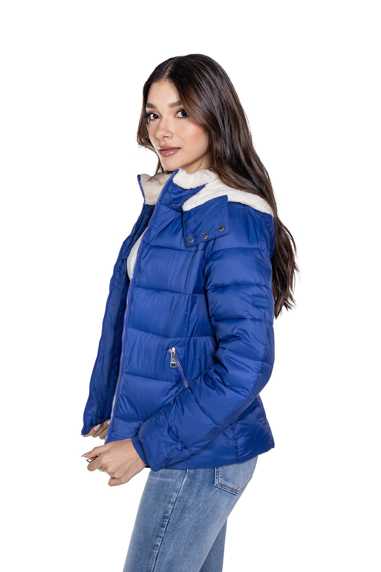 Chaqueta Padded Con Ovejero Para Mujer