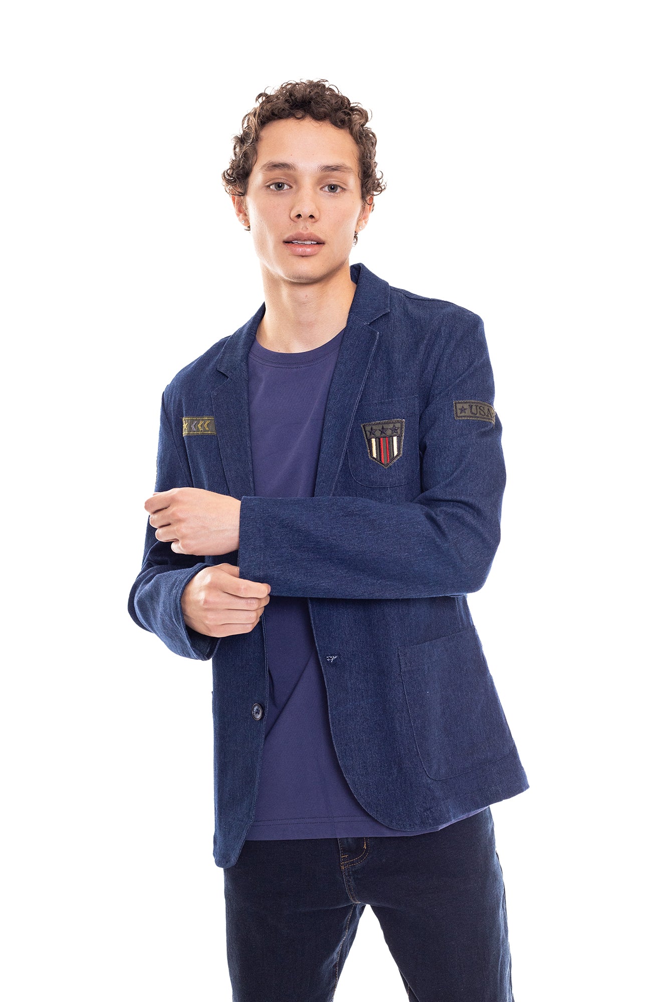 BLAZER EN JEANS MANGA LARGA PARA HOMBRE