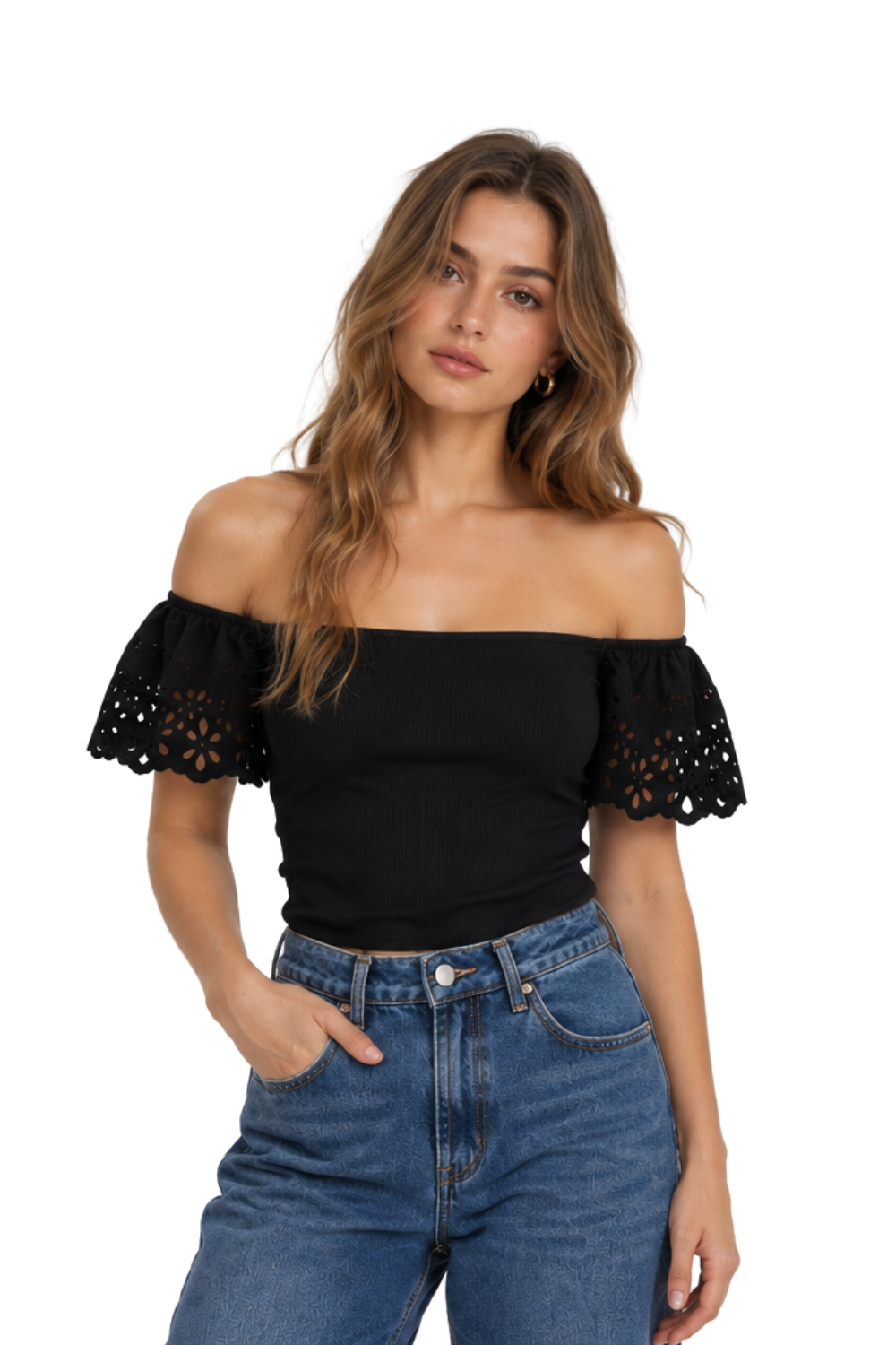 BLUSA HOMBROS FLORES