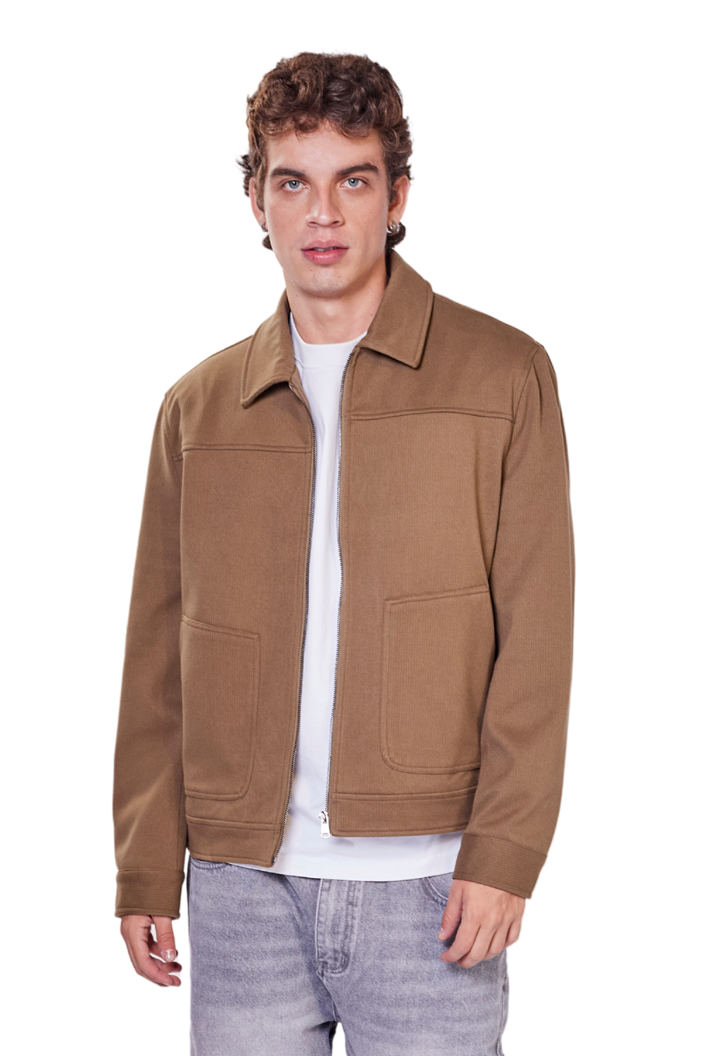 CHAQUETA TAUPE ZIP