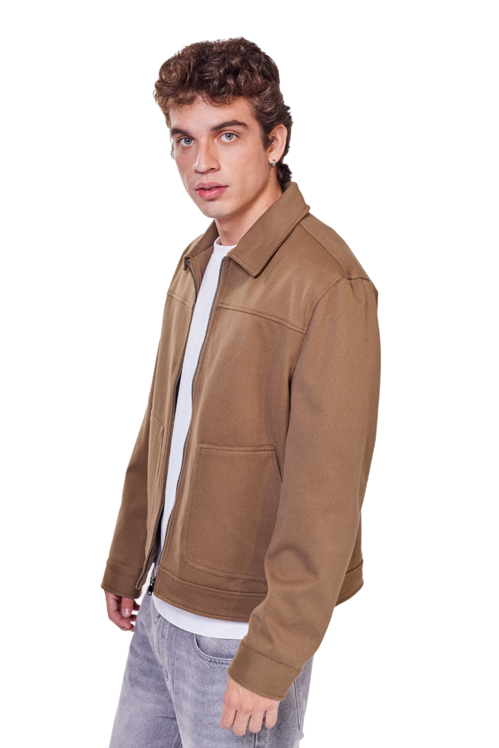 CHAQUETA TAUPE ZIP