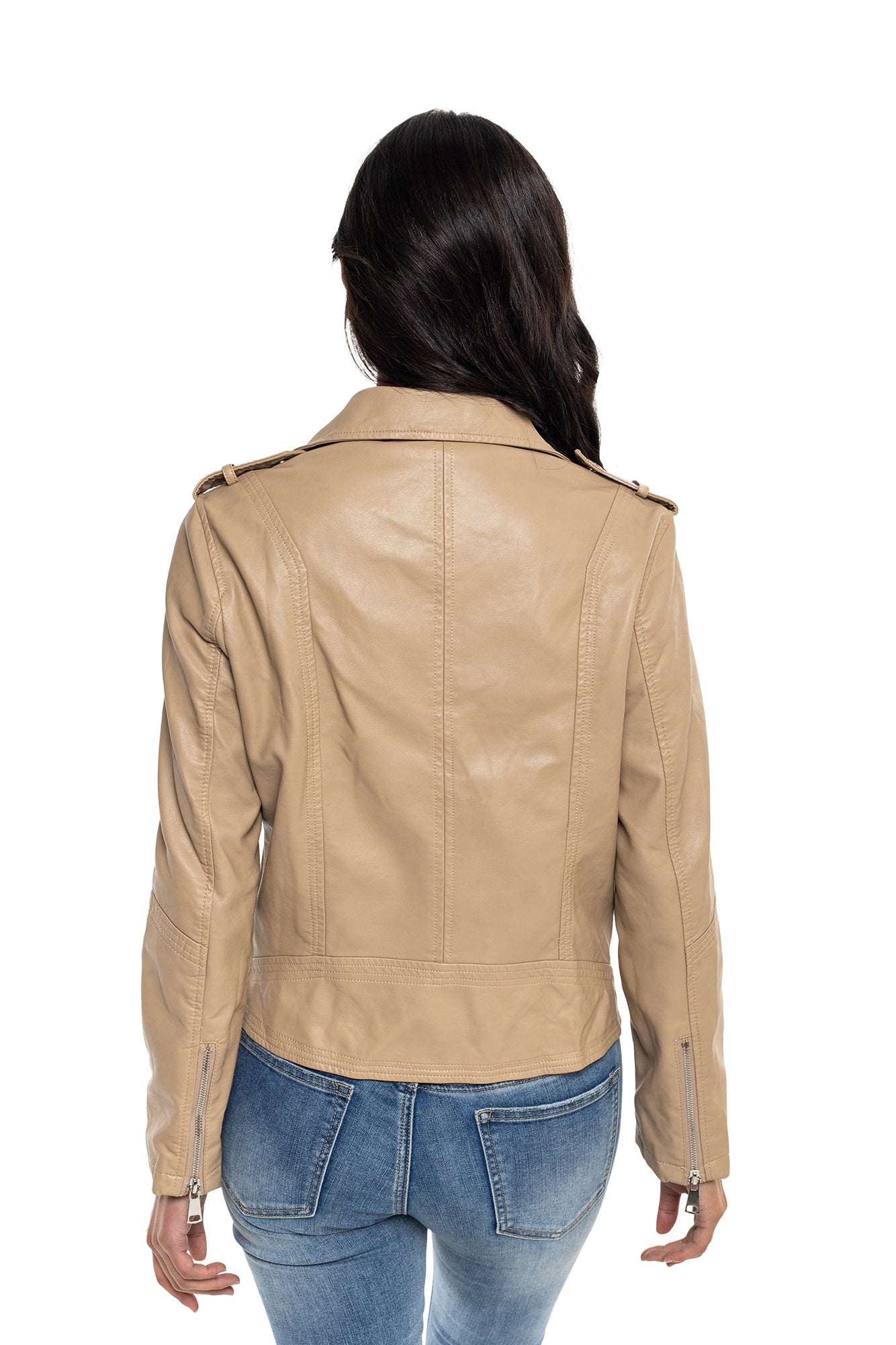 Cazadora biker efecto piel