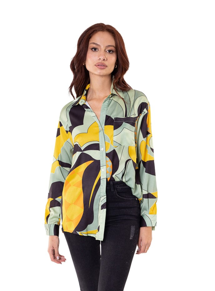 Camisa en satín print