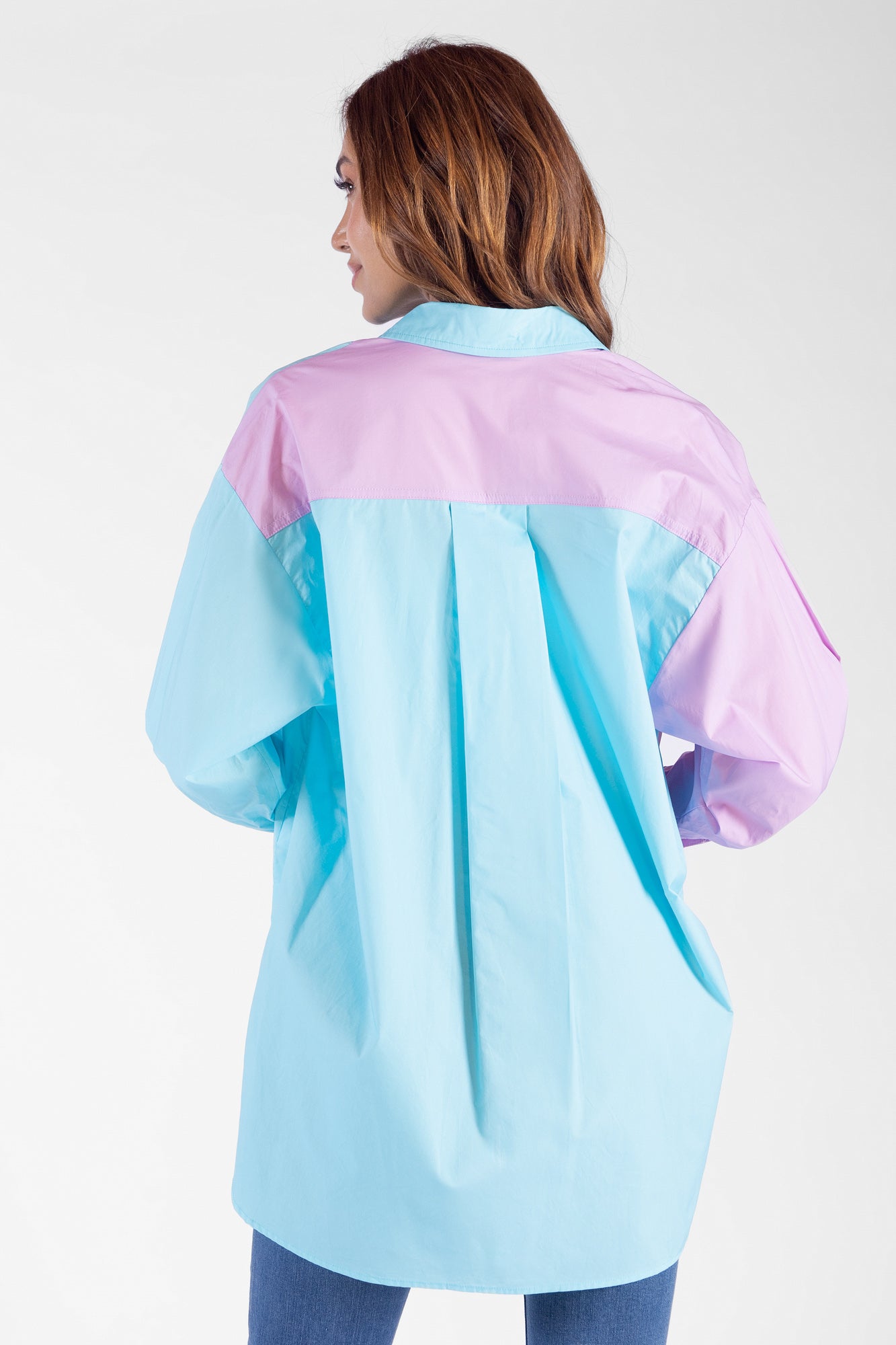 Camisa Overzise Doble Tono