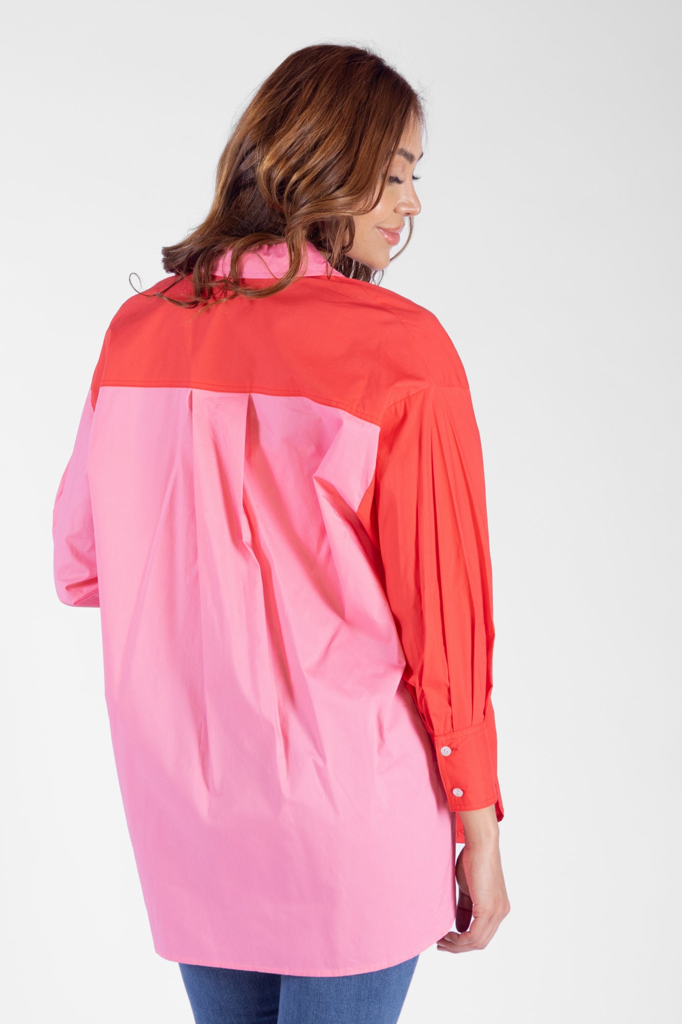 Camisa Overzise Doble Tono