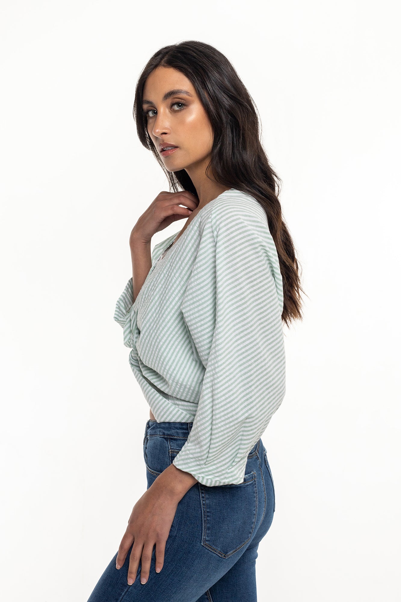 Blusa Frunce Oversize Para Mujer