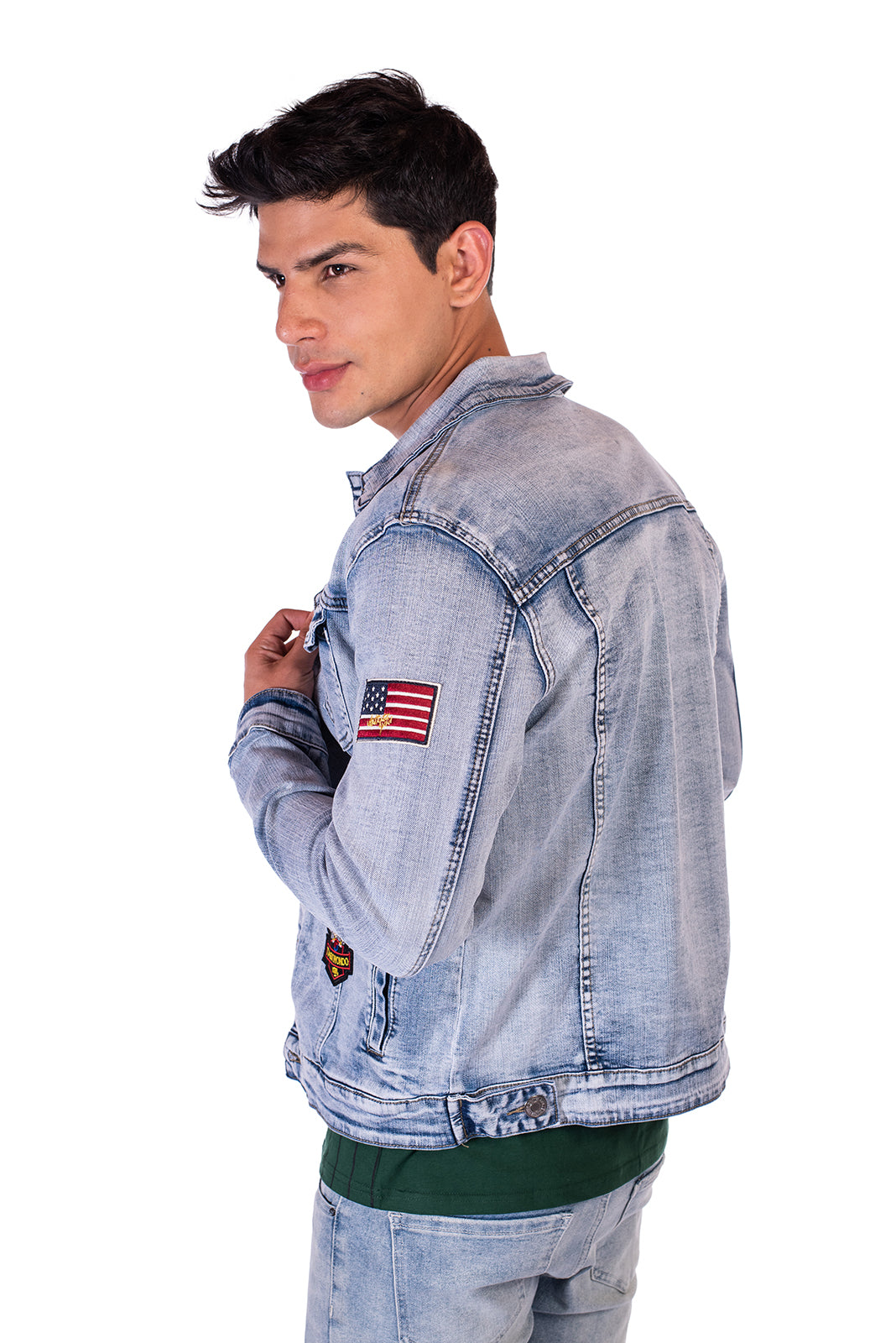 Chaqueta Denim De Parches Para Hombre