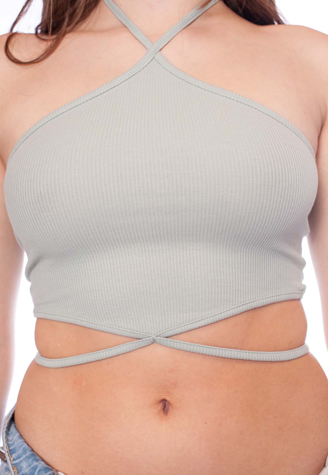 Crop top listón para mujer