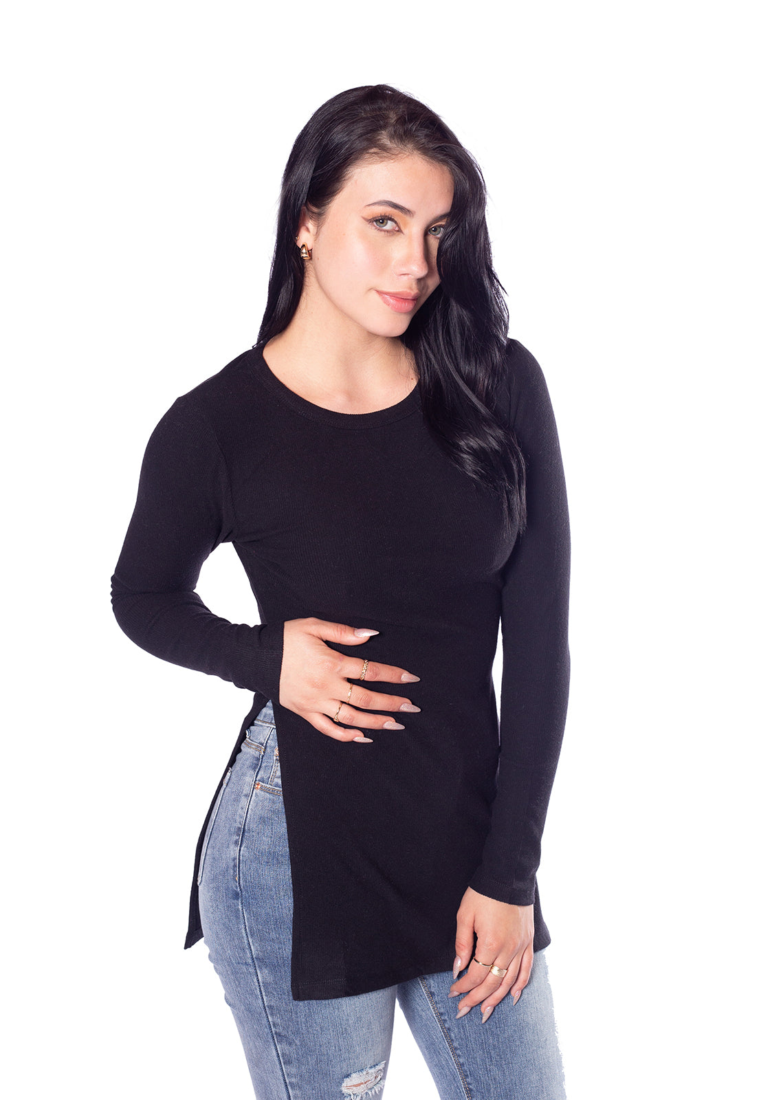 Maxi Camiseta Negro Para Mujer