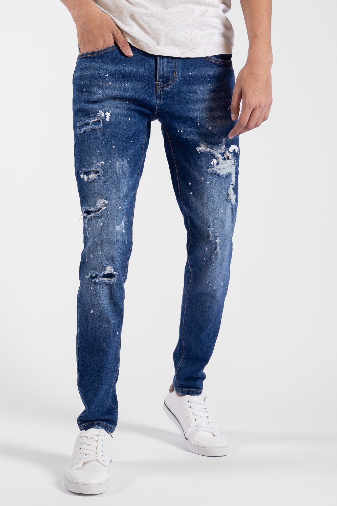 Jean Skinny Fit con desgaste