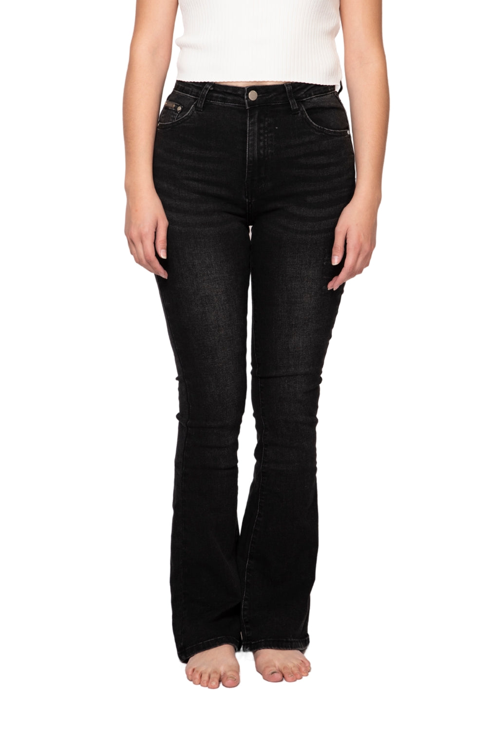JEANS FLARE NEGRO