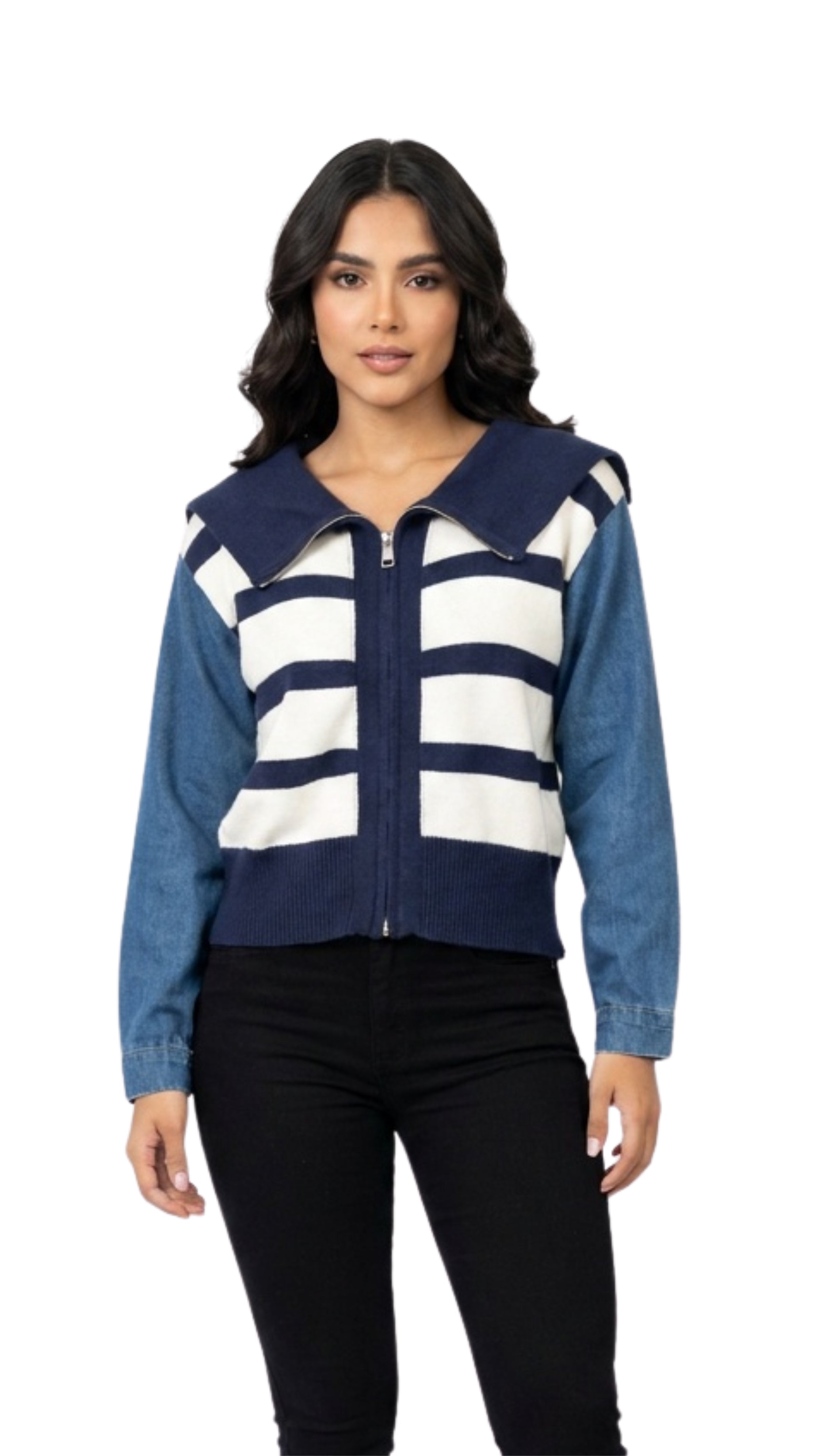 SWEATER con DENIM