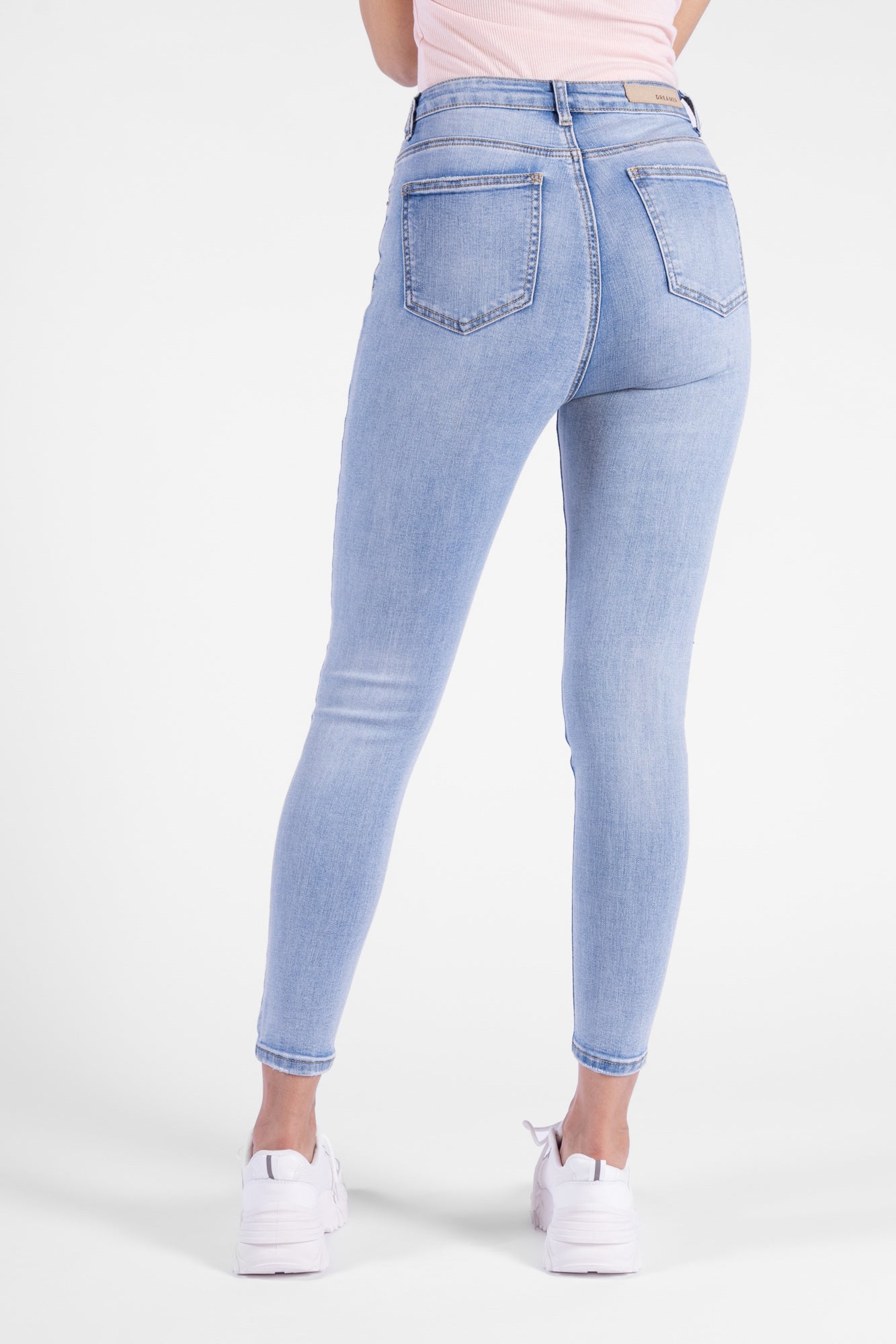 Jean High Waist Con Desgaste