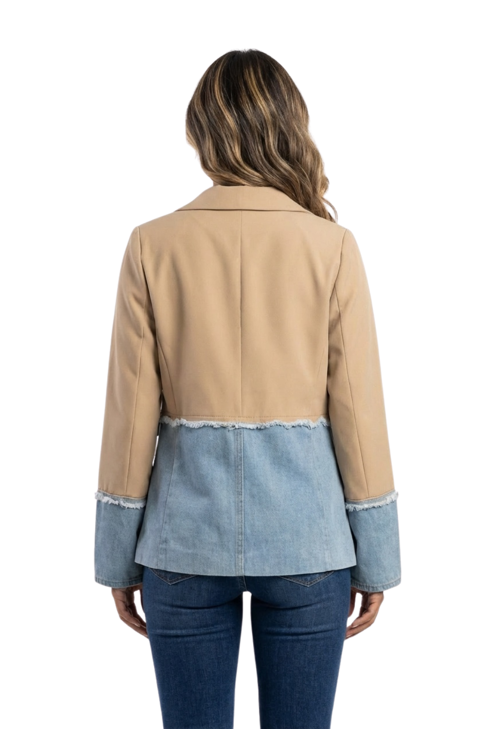 Blazer Clásico con Base Denim para dama