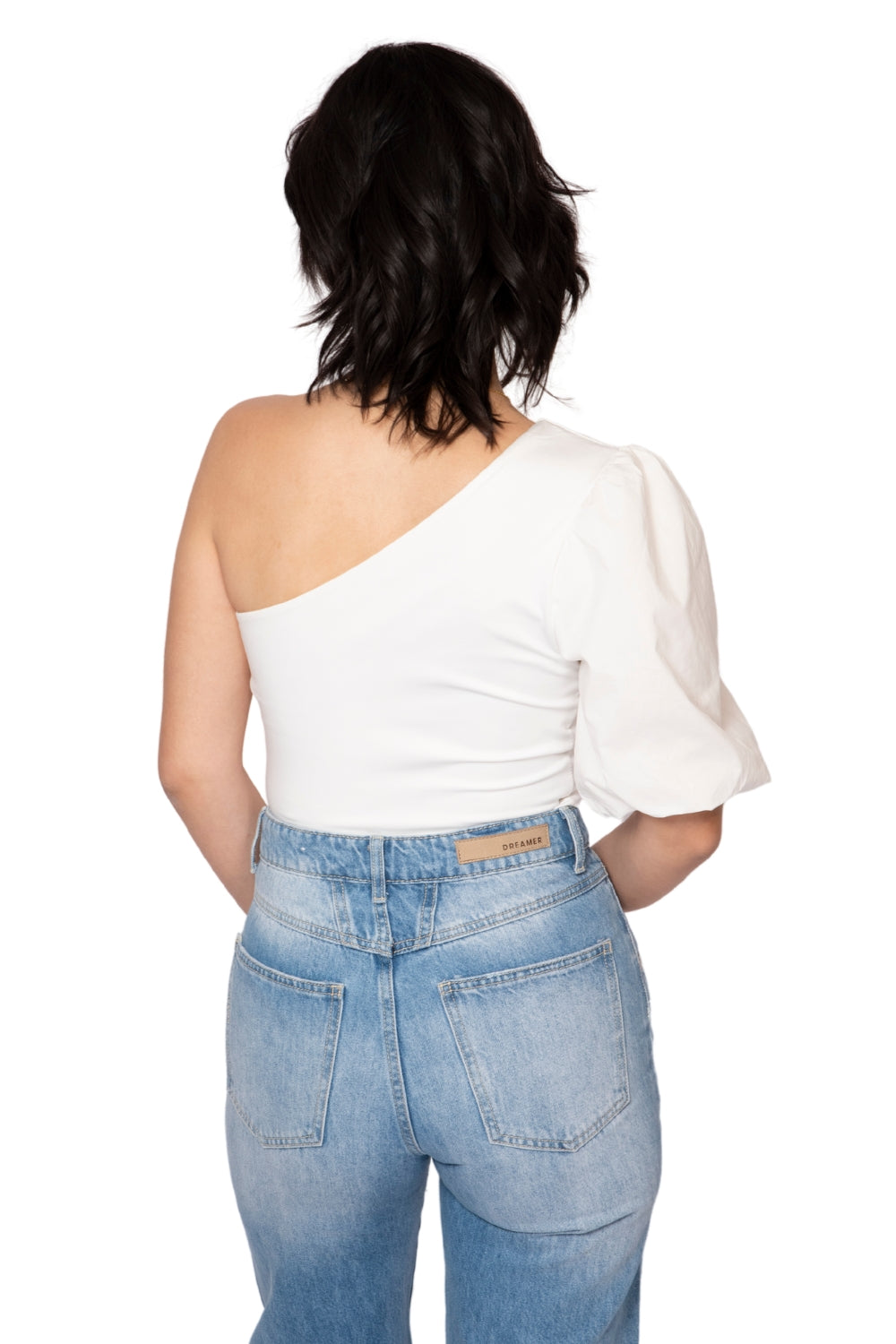 BLUSA BLANCA ASIMETRICA   PARA MUJER
