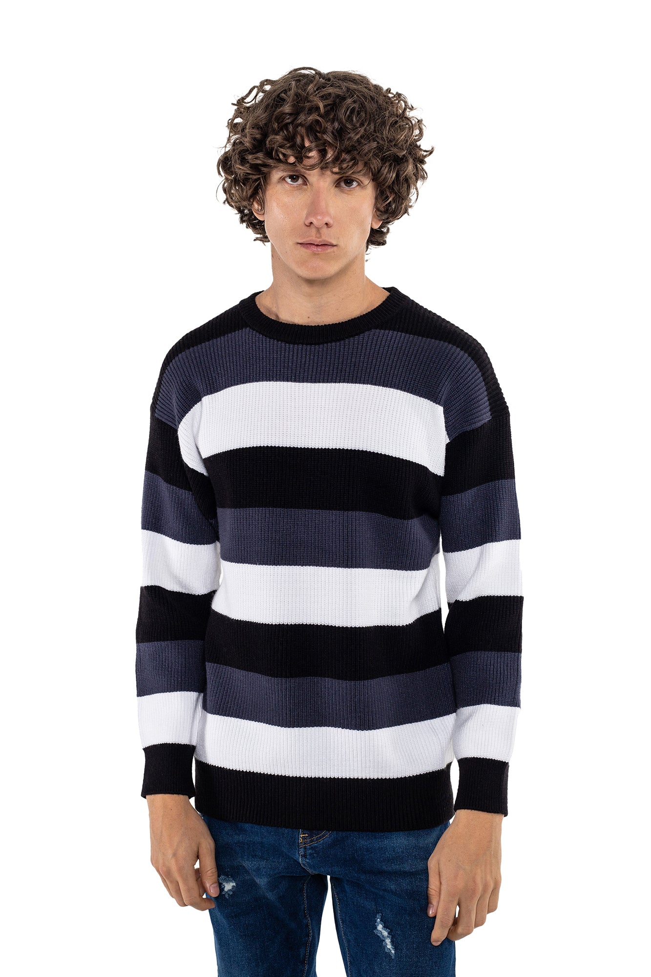 Sweater A Rayas Para Hombre