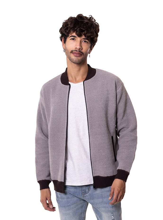 Sweater tipo bomber con cremallera