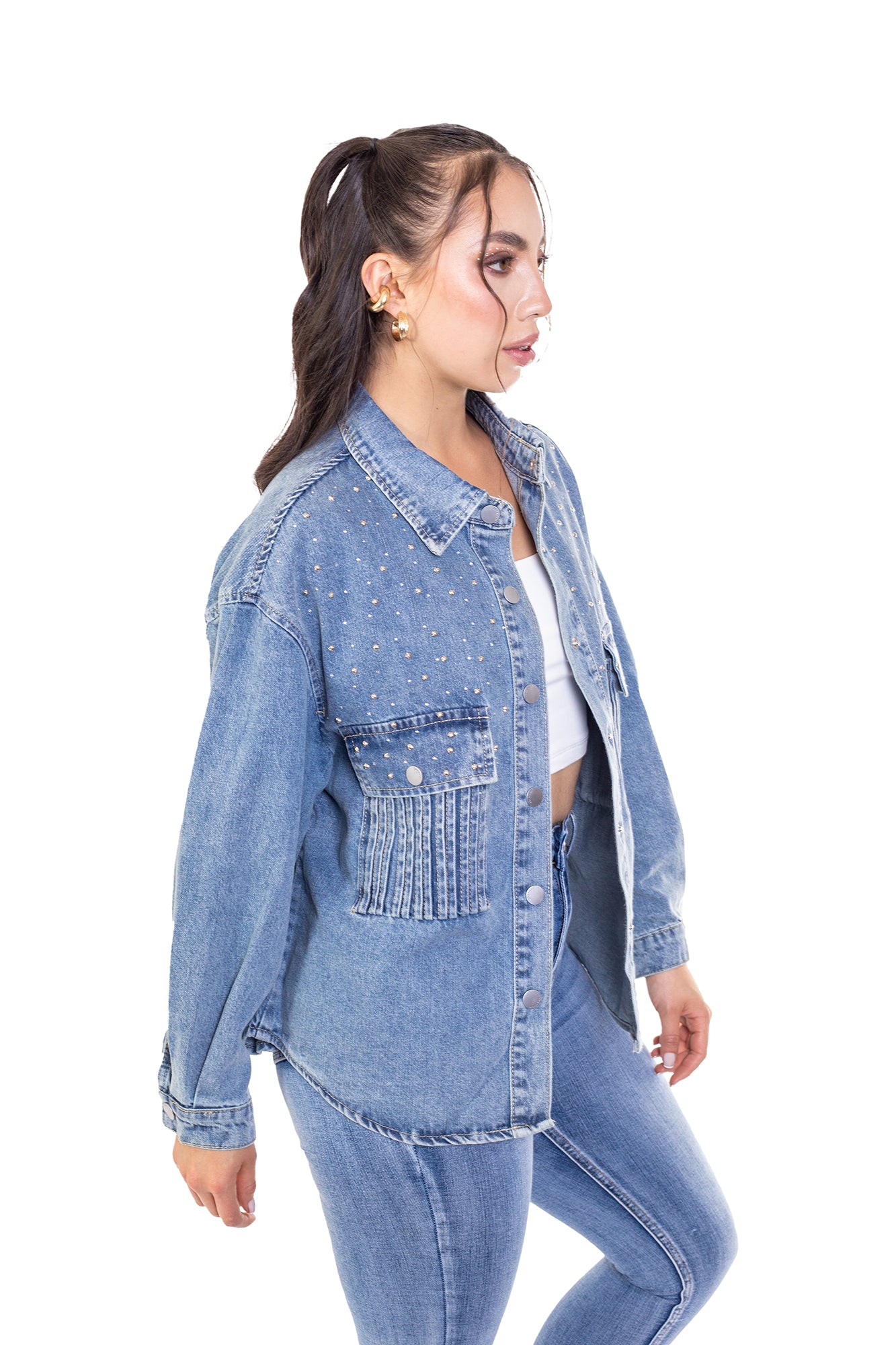 Chaqueta Denim Para Mujer