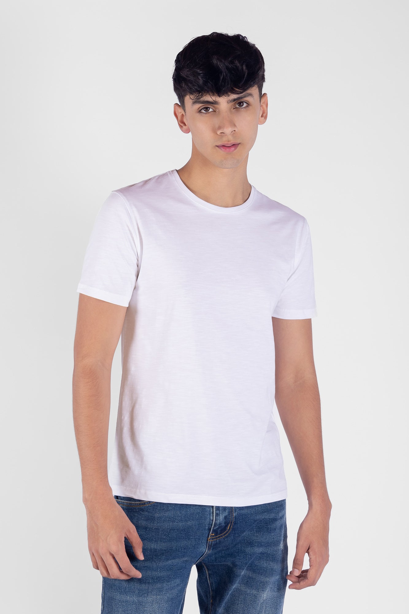 Camiseta Básica Color Blanco Para Hombre