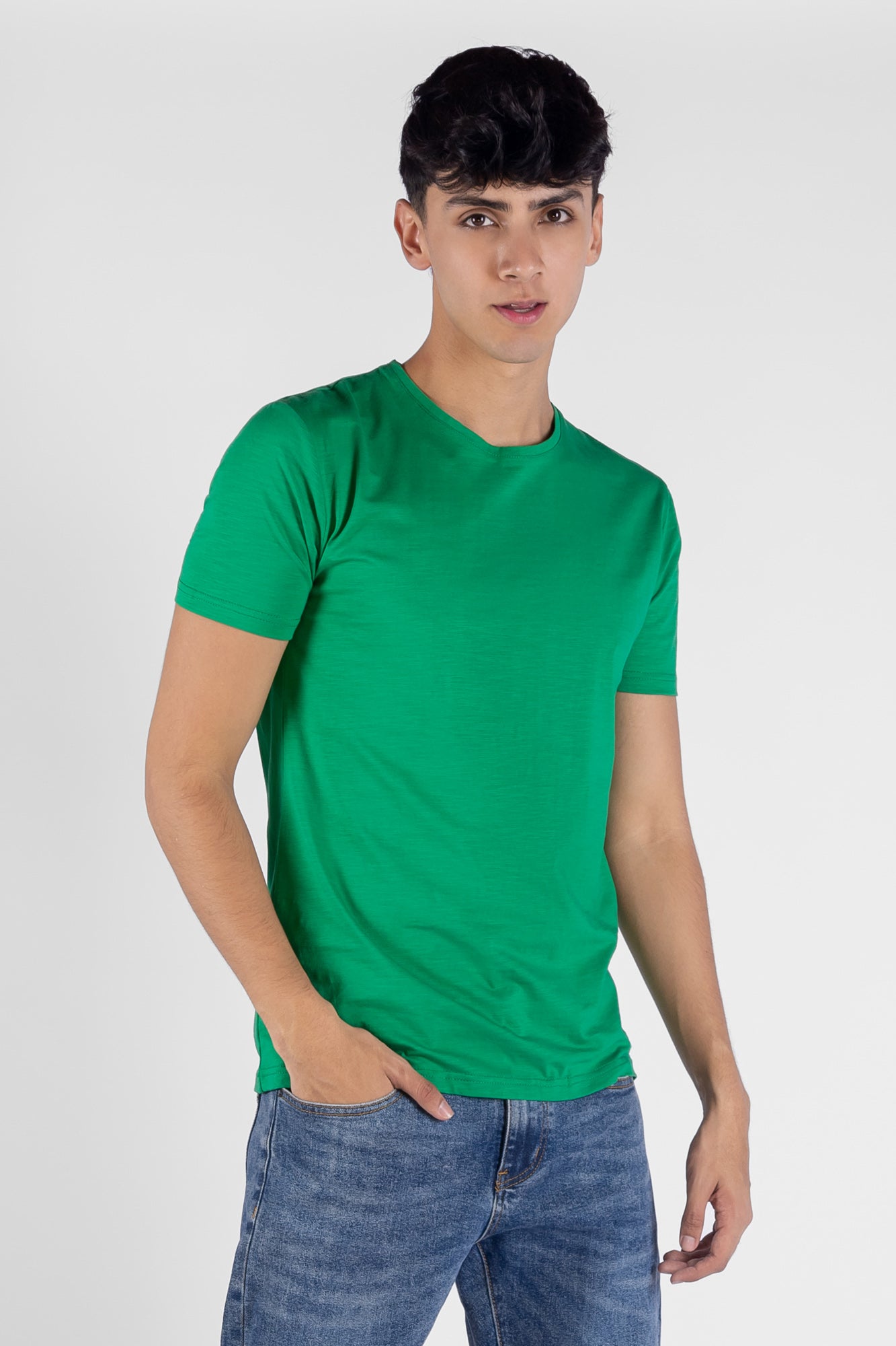 Camiseta Básica Verde - Hombre