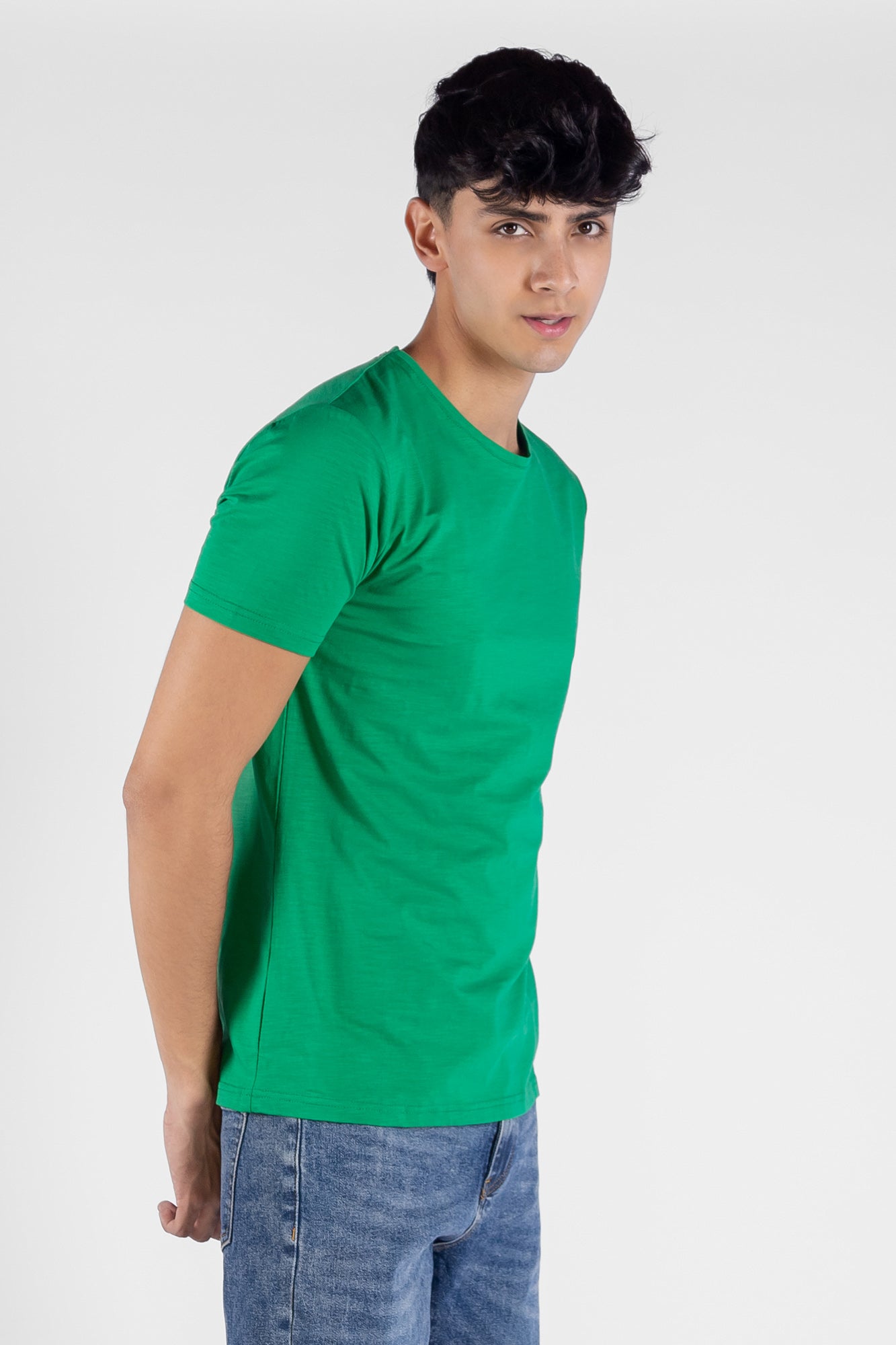 Camiseta Básica Verde - Hombre