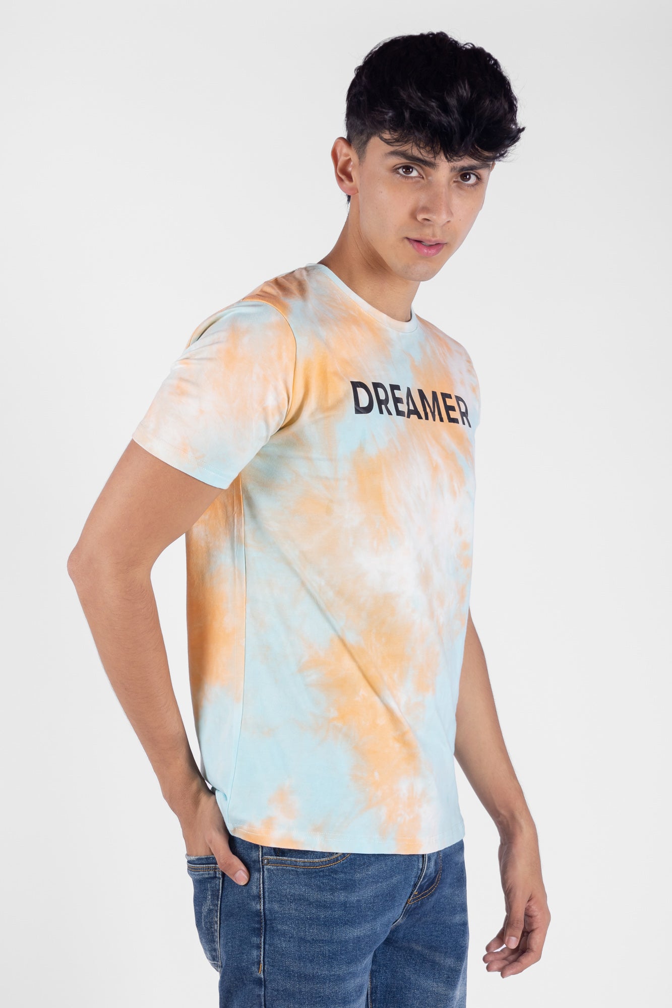 Camiseta Tie Dye Manga Corta Para Hombre