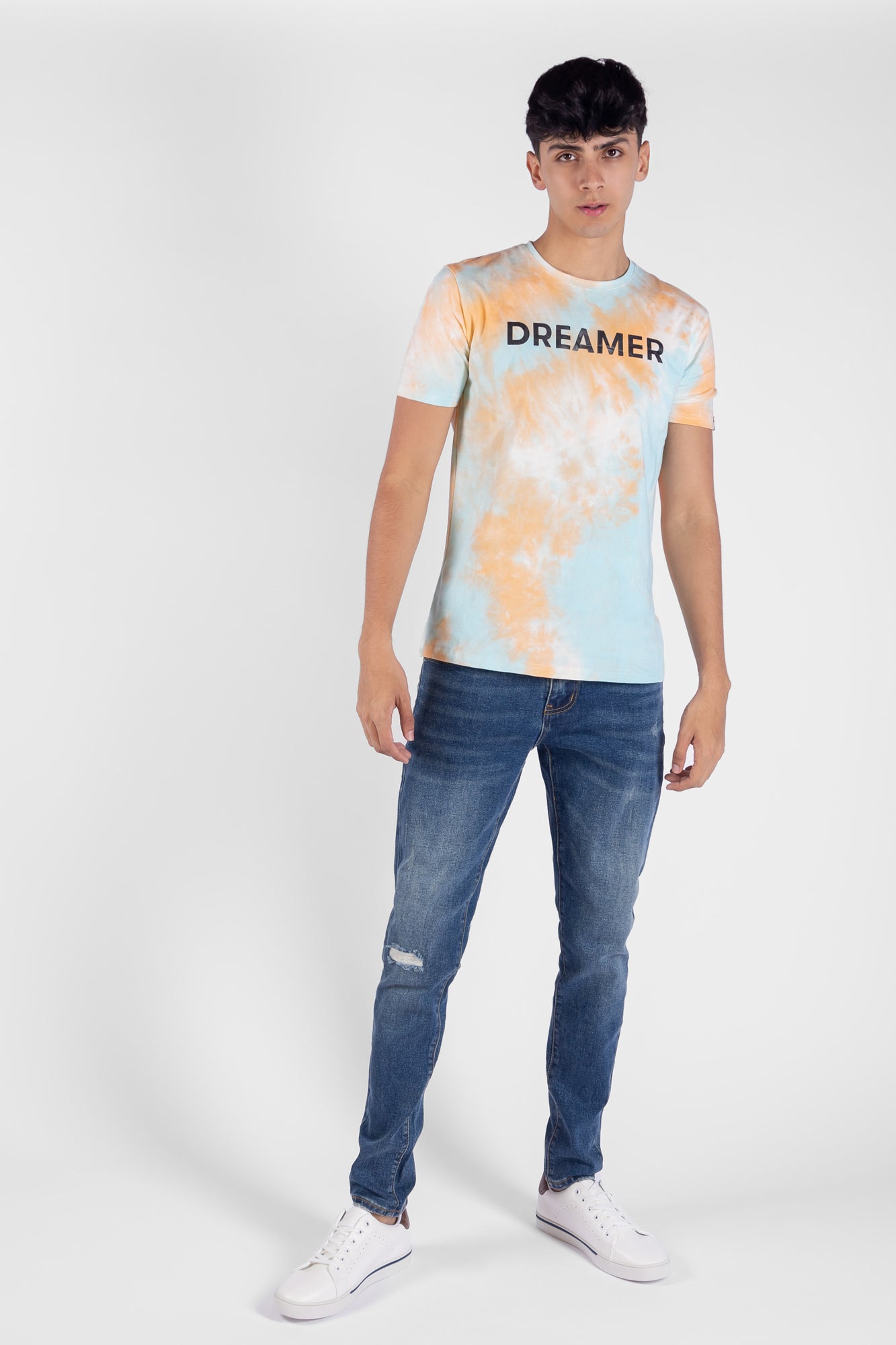 Camiseta Tie Dye Manga Corta Para Hombre