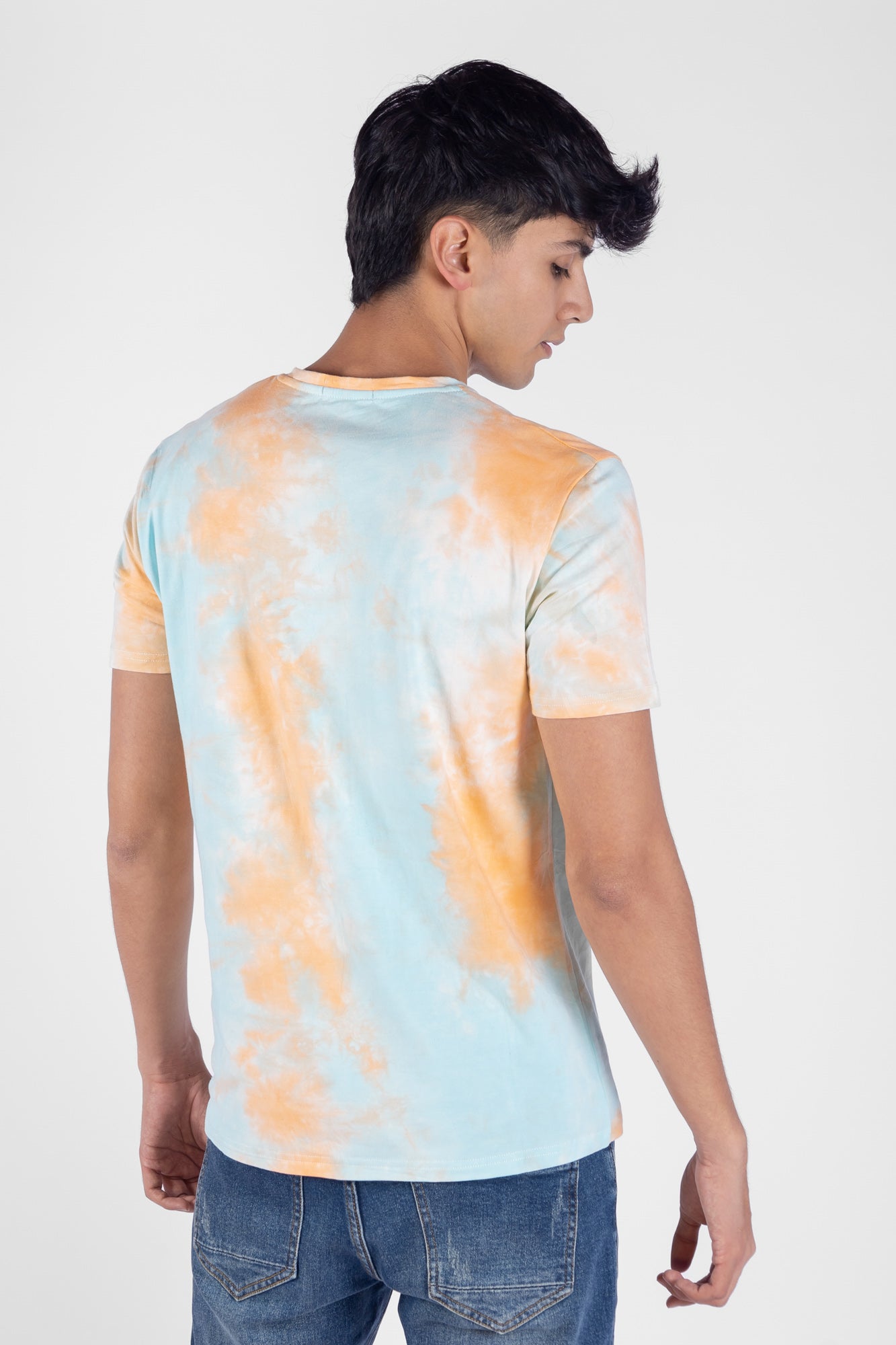 Camiseta Tie Dye Manga Corta Para Hombre