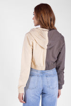 Cargar imagen en el visor de la galería, Hoodie Corto Doble Tono Para Mujer
