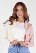 Cargar imagen en el visor de la galería, Hoodie Corto Doble Tono Para Mujer
