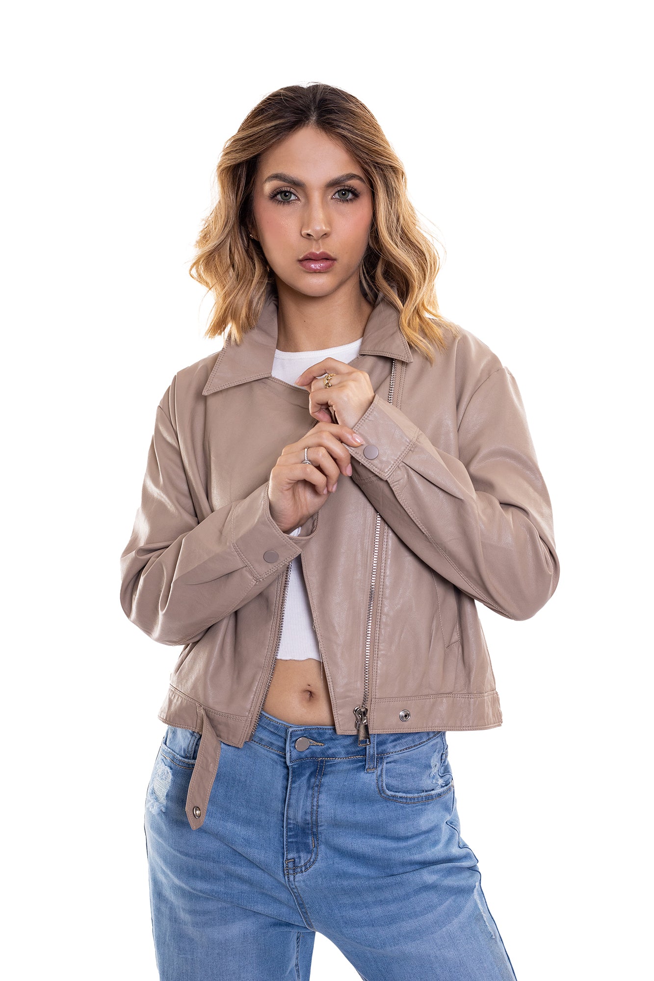 CHAQUETA POLIPIEL PARA MUJER