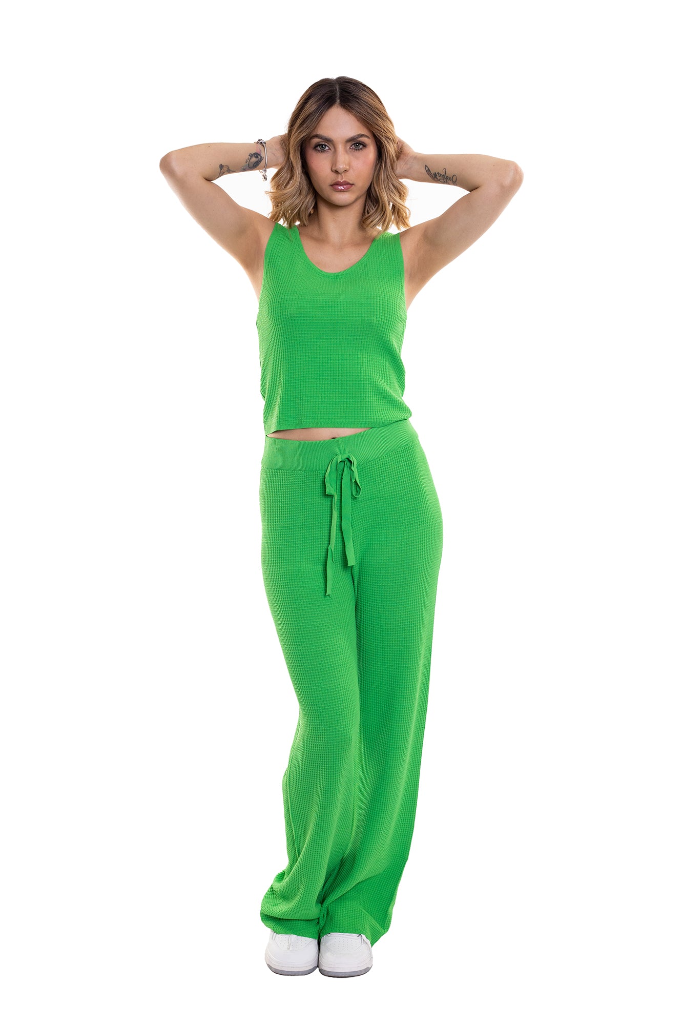 SET COMFY TEJIDO VERDE PARA MUJER